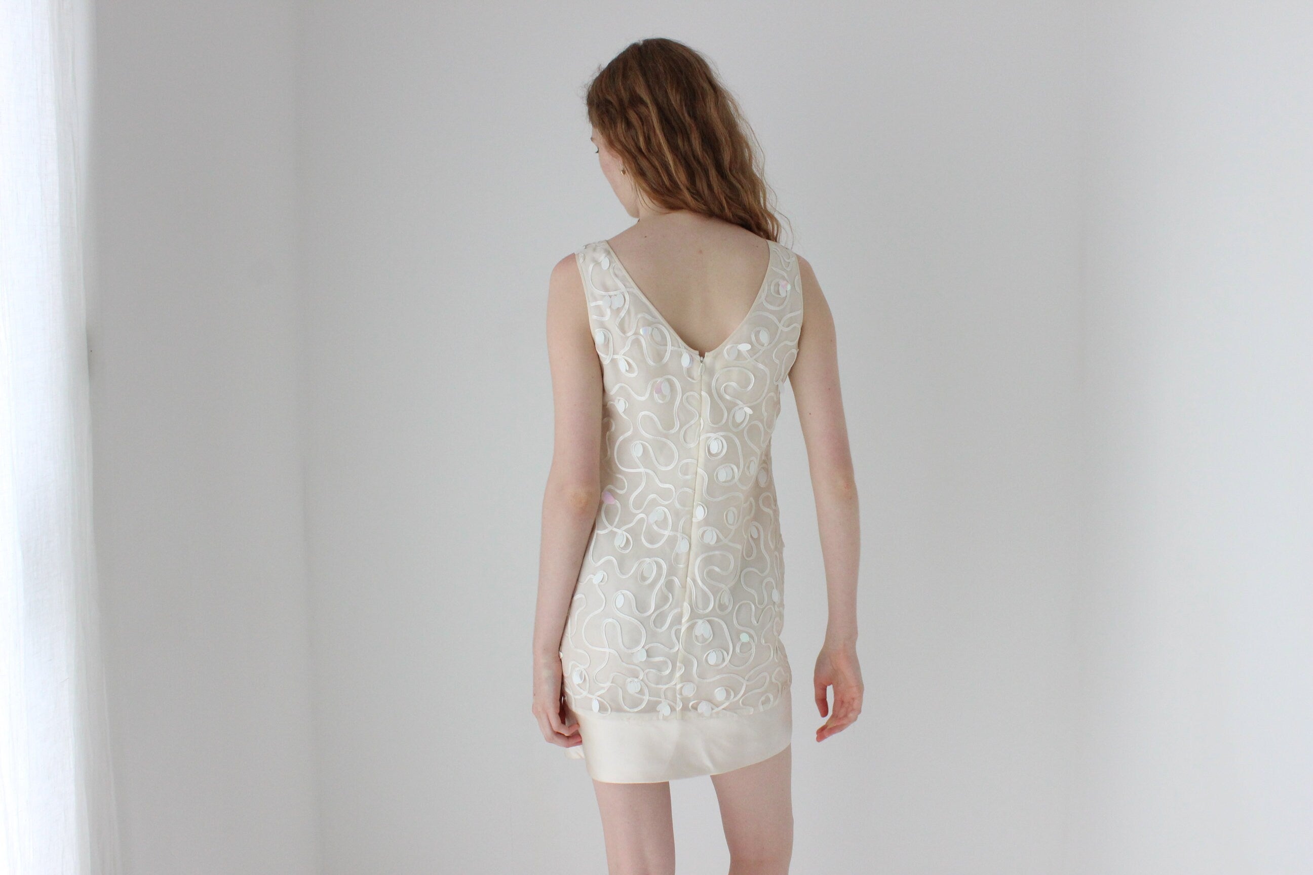 Y2K Marchesa Notte Silk & Sequin Cocktail Dress