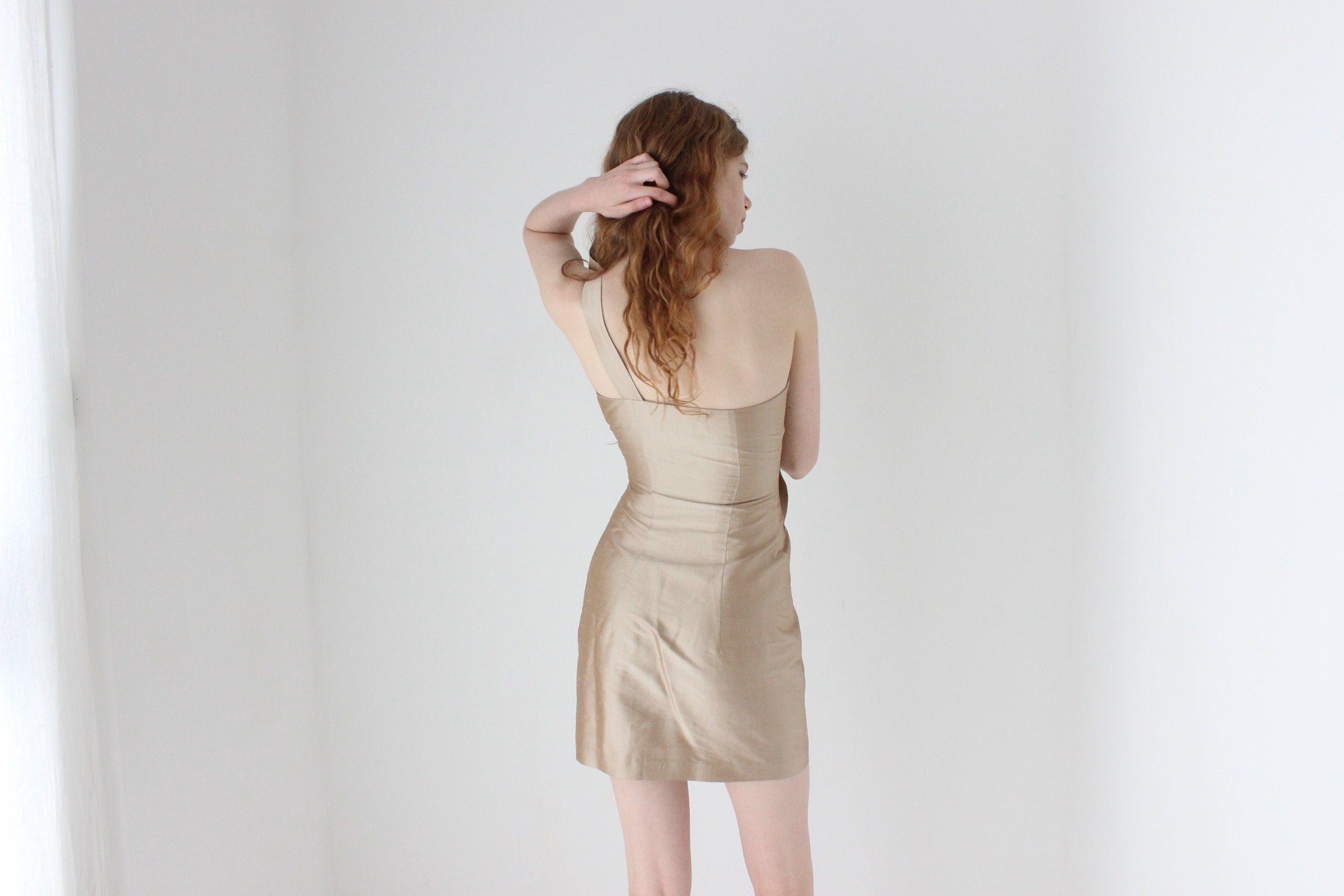 Y2K Jayson Brundson Pure Silk 3D Bow Fitted Mini