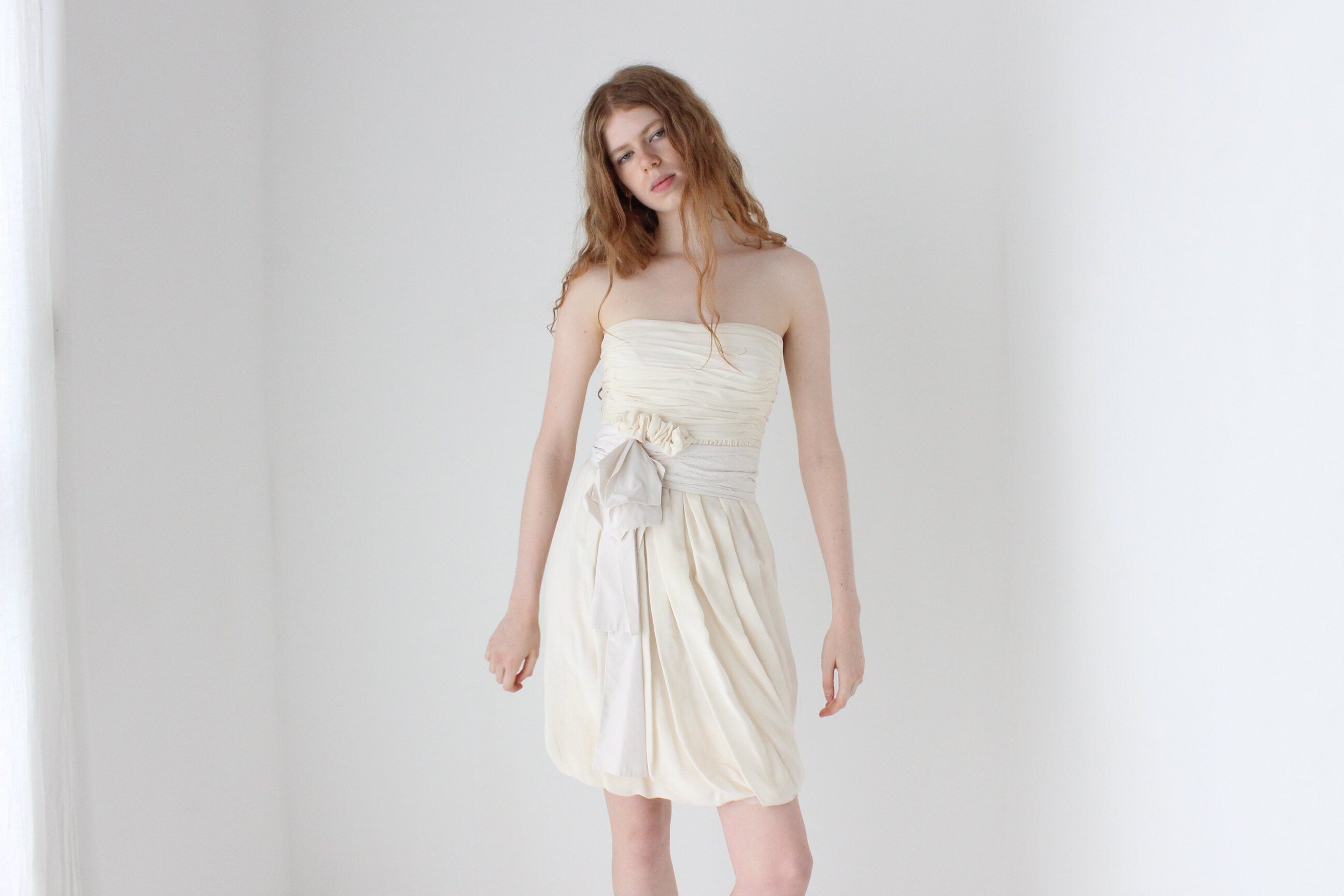 2006 Chloé by Phoebe Philo Silk Bustier Bubble Dress