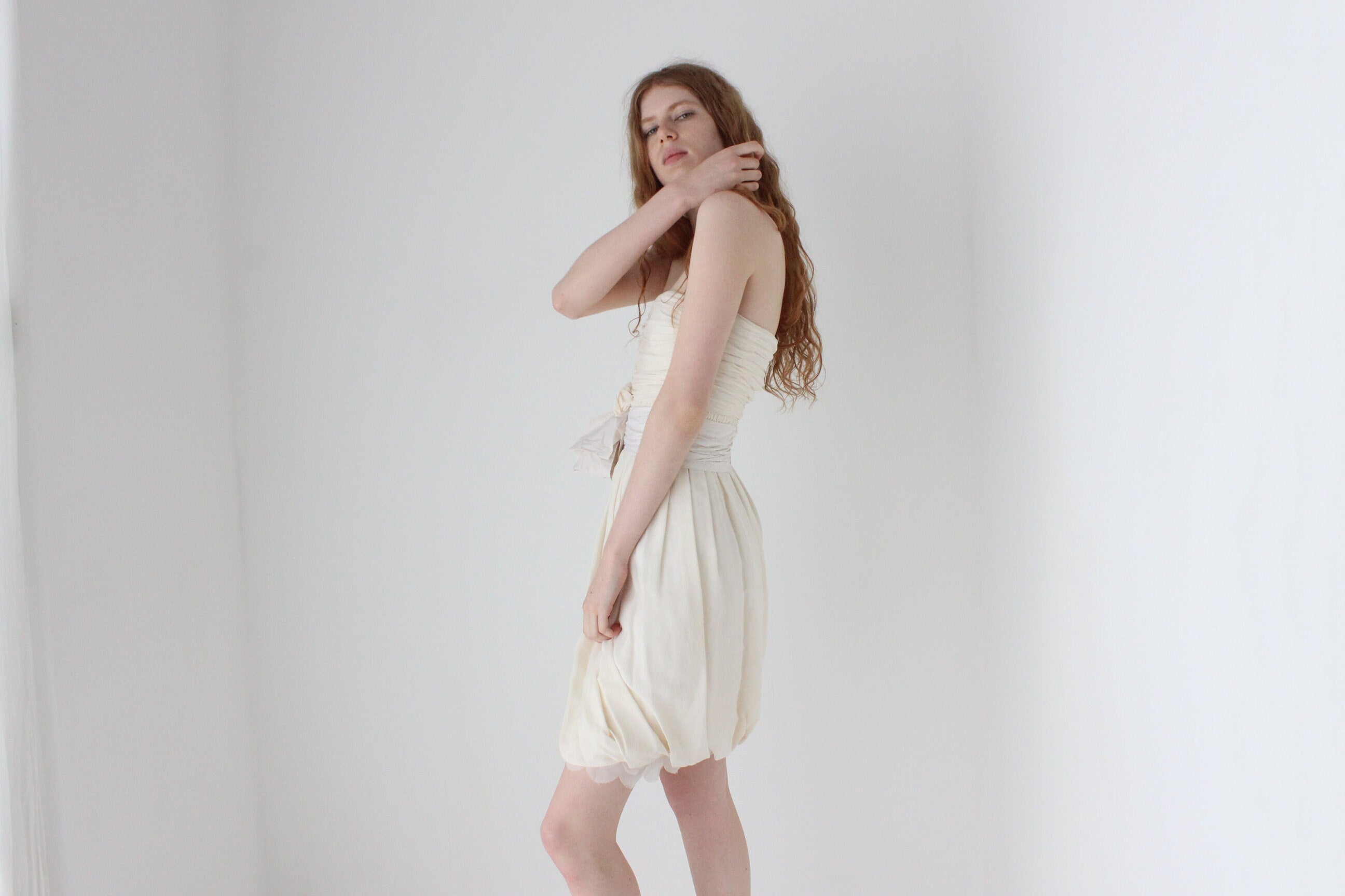 2006 Chloé by Phoebe Philo Silk Bustier Bubble Dress