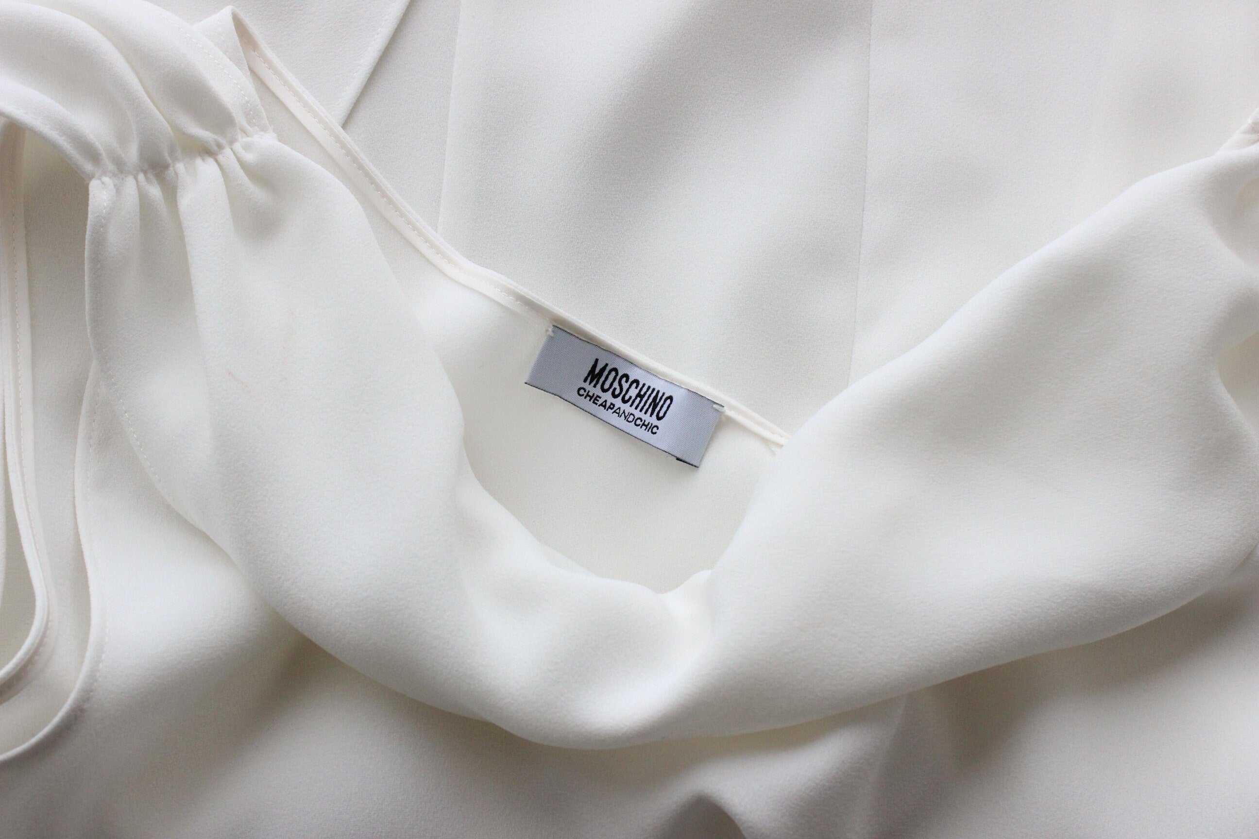 2000s Moschino Ivory Draped Neck Bridal Top