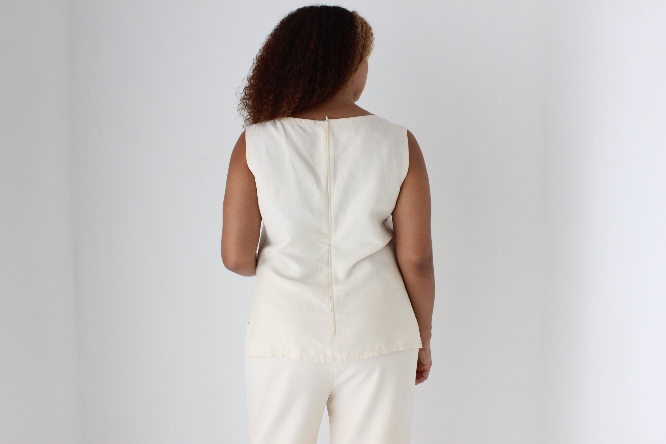 80s VALENTINO Sleeveless Bridal Top