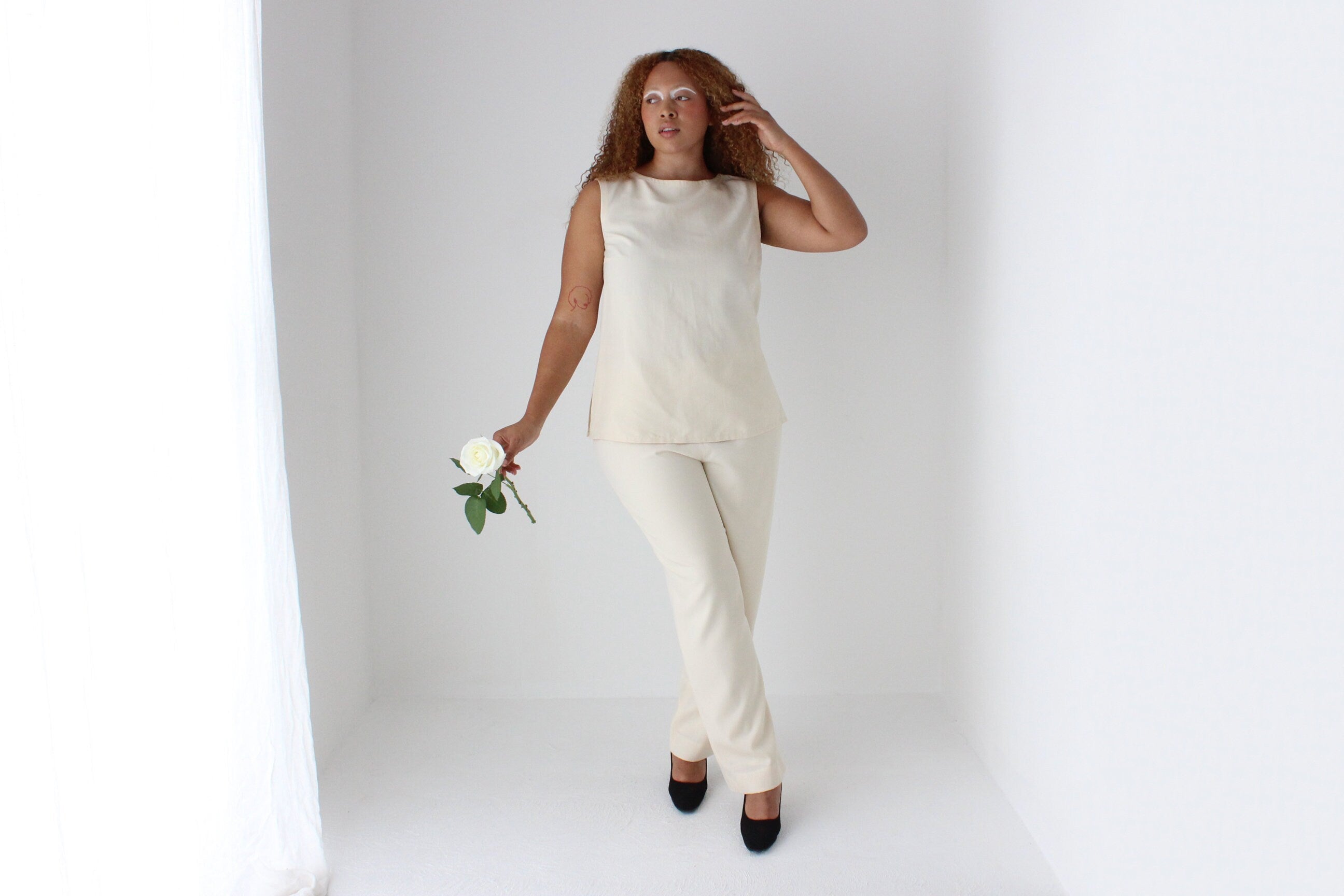 80s VALENTINO Sleeveless Bridal Top