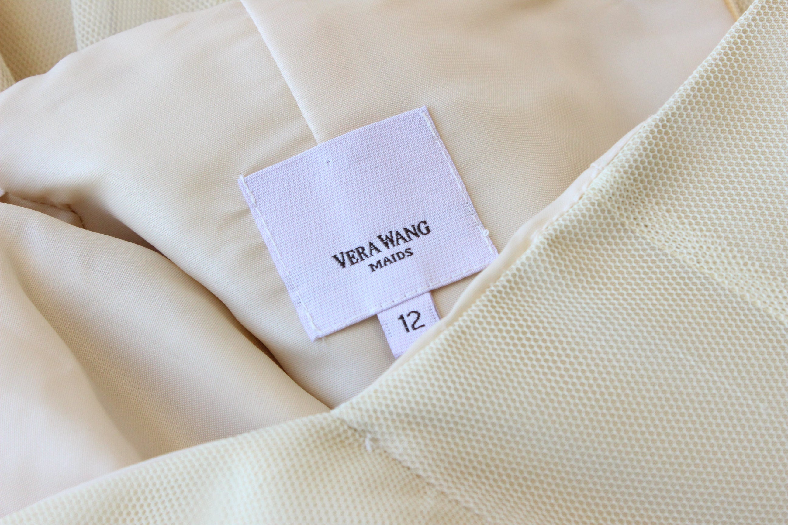 1990s VERA WANG Strapless Gathered Tulle Wedding Gown