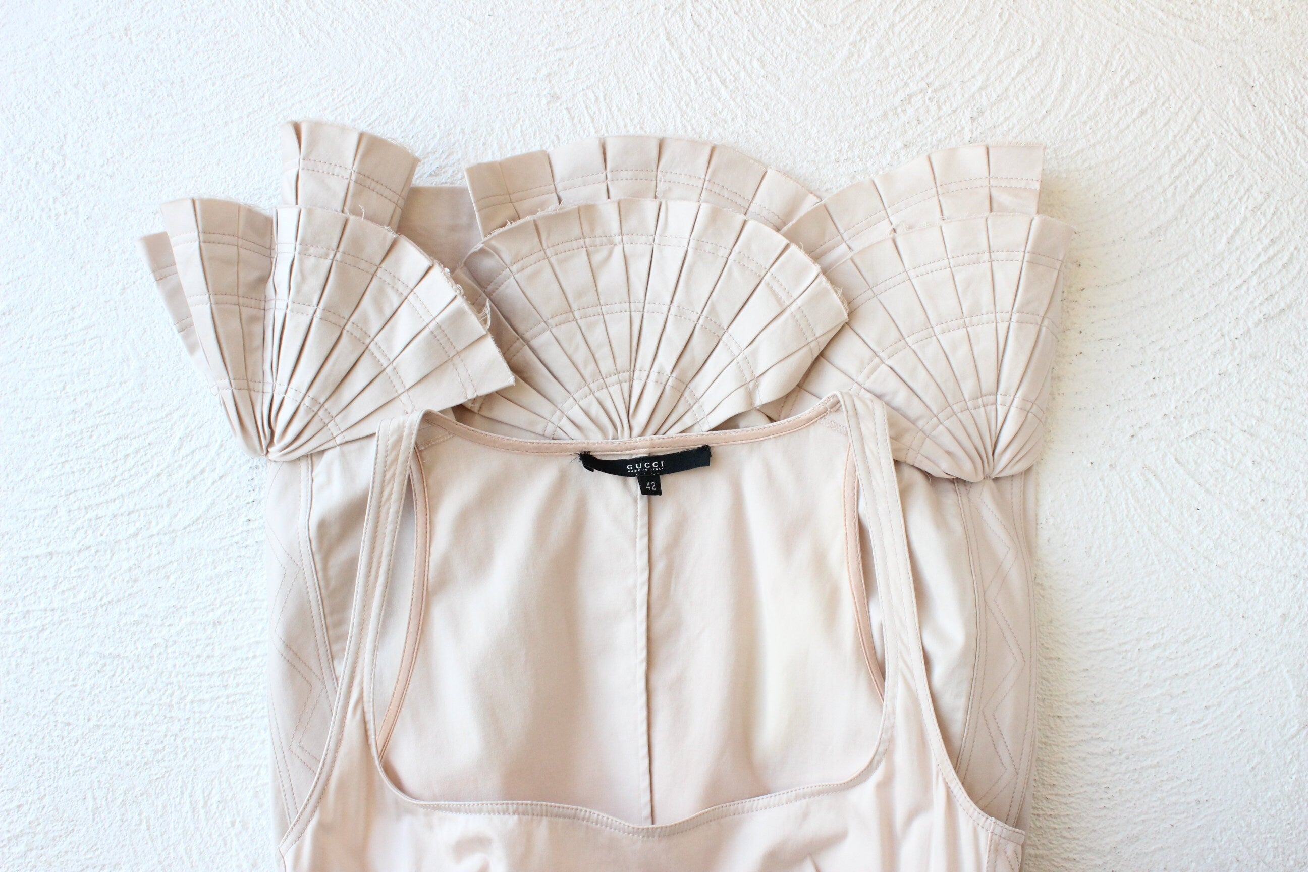 GUCCI By Tom Ford Sexiest Pale Pink Cocktail Dress w/ Fan Bustle