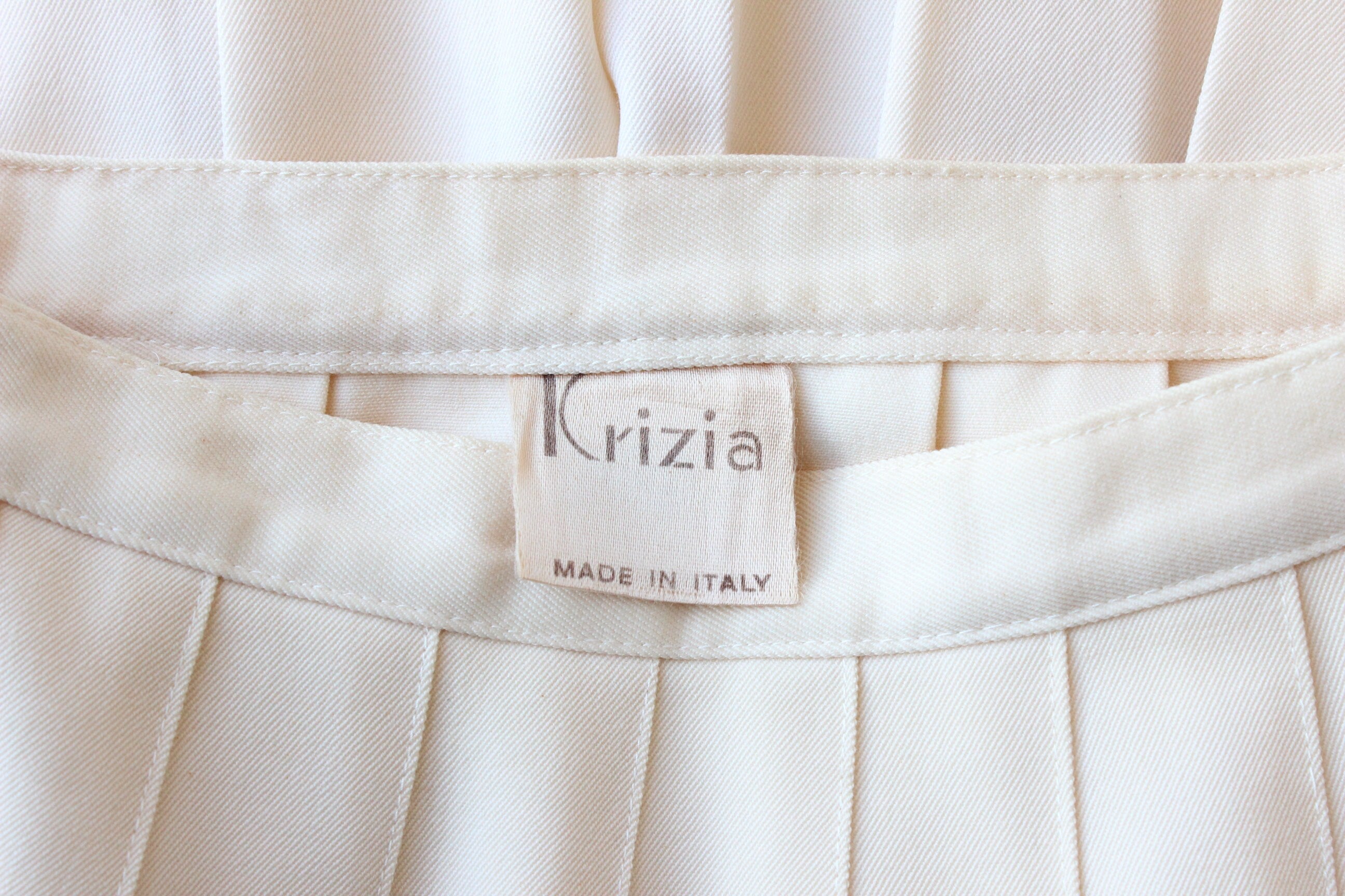 1970s Krizia Italy Cream Wool Two Piece Bridal Skirt Suit