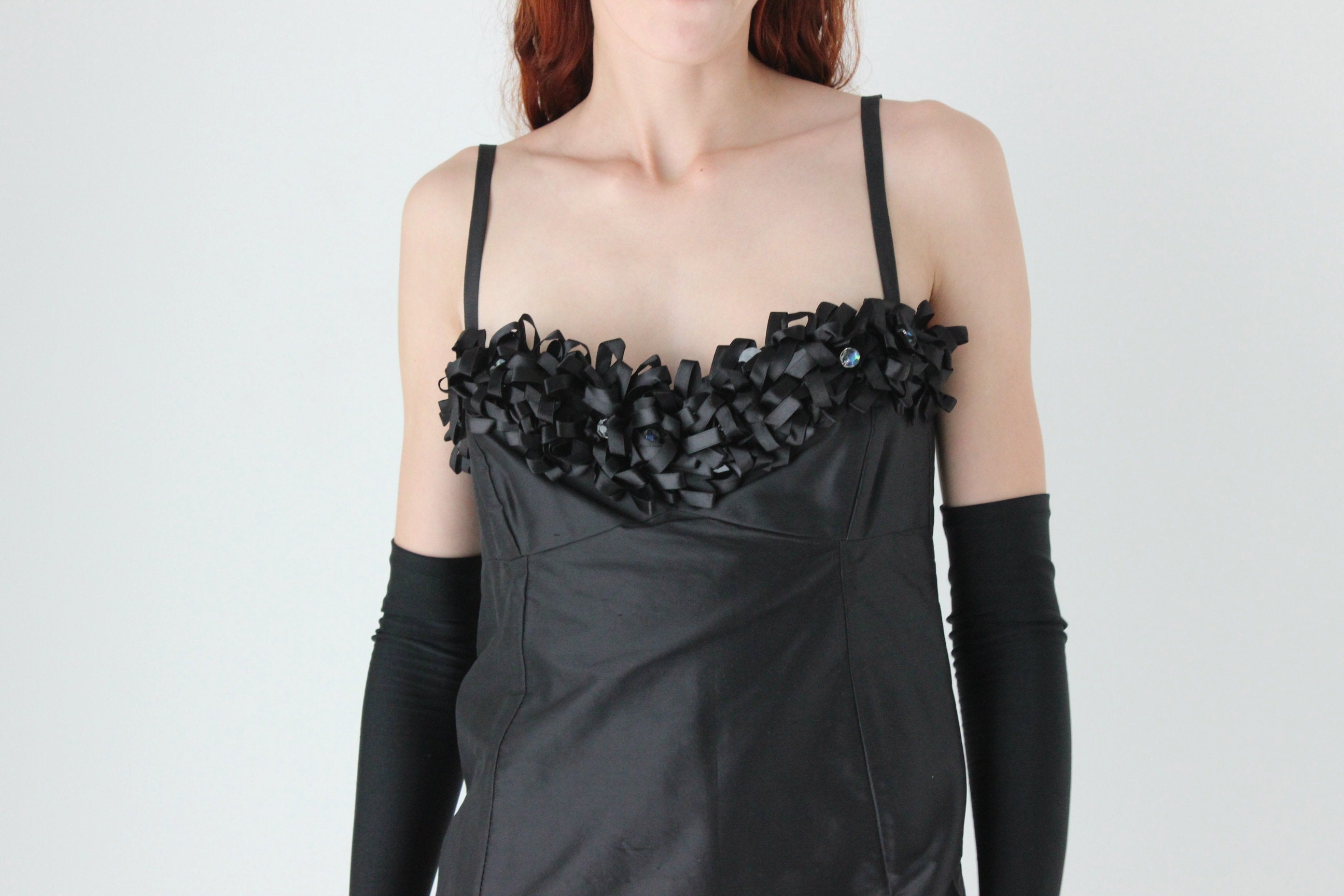 Va Va Voom 80s Raw Silk Sculptural Bustier Hourglass Formal Dress