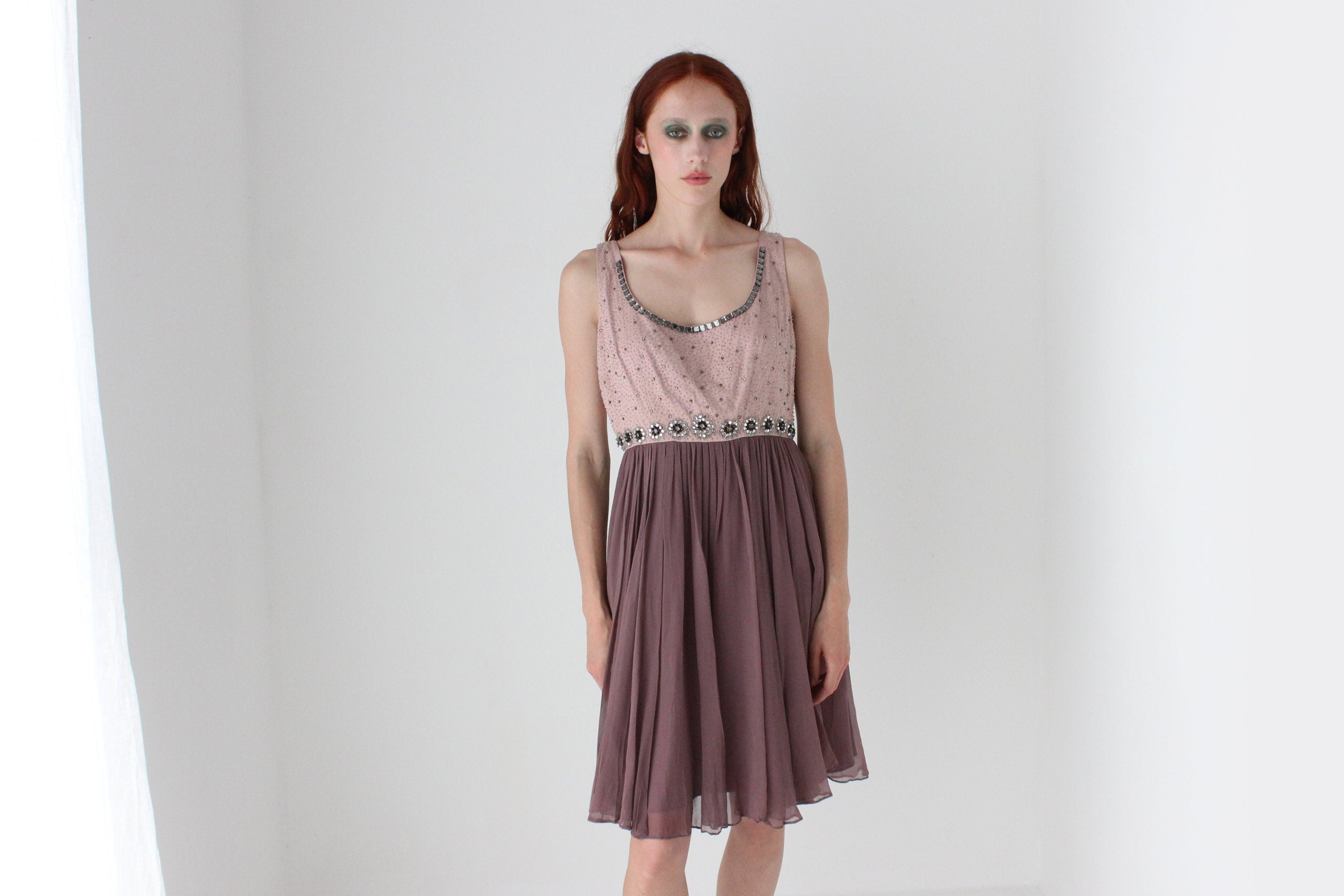 2000s Alannah Hill Silk Beaded Babydoll Dress