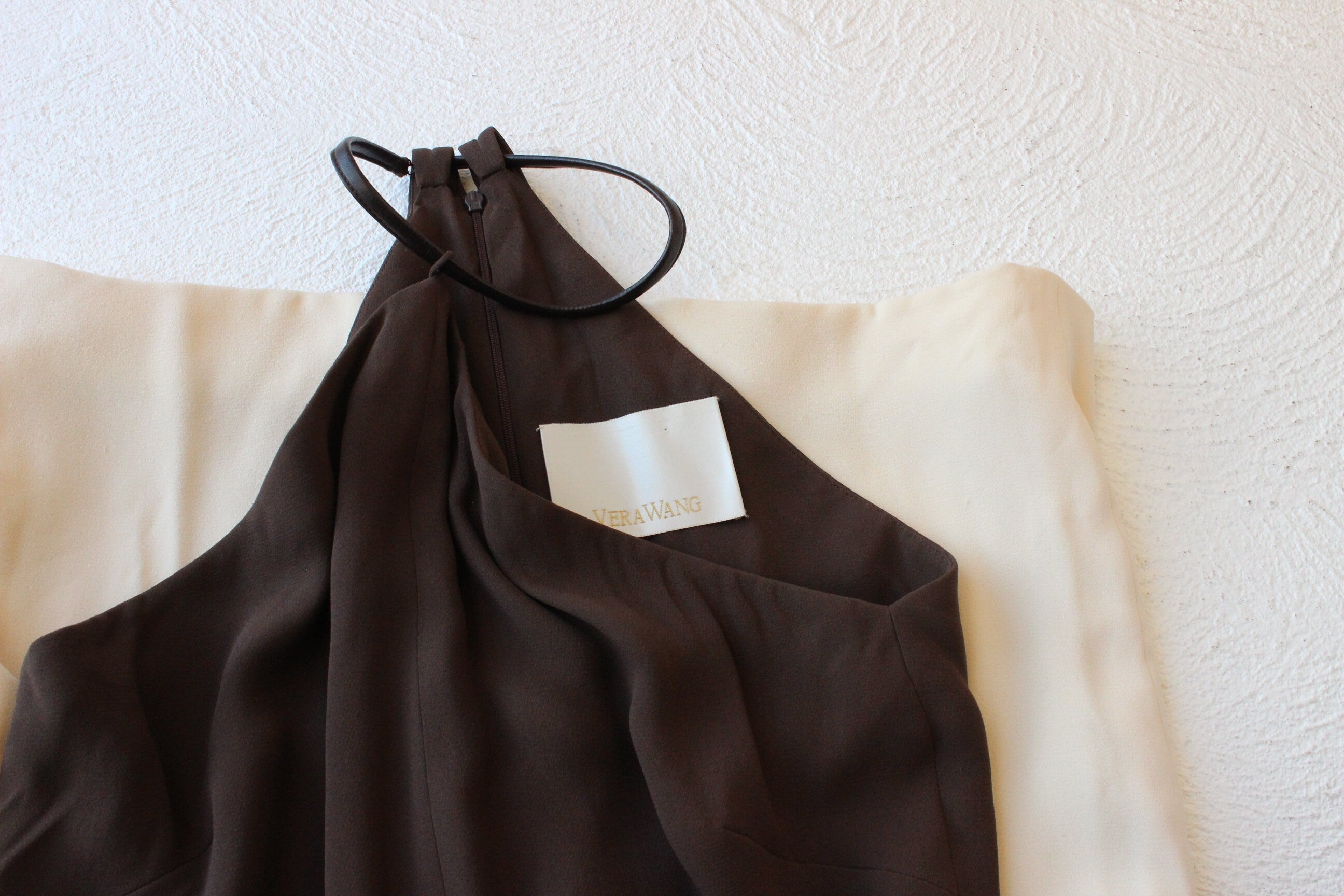 1990s VERA WANG Chocolate & Ivory Mini Dress