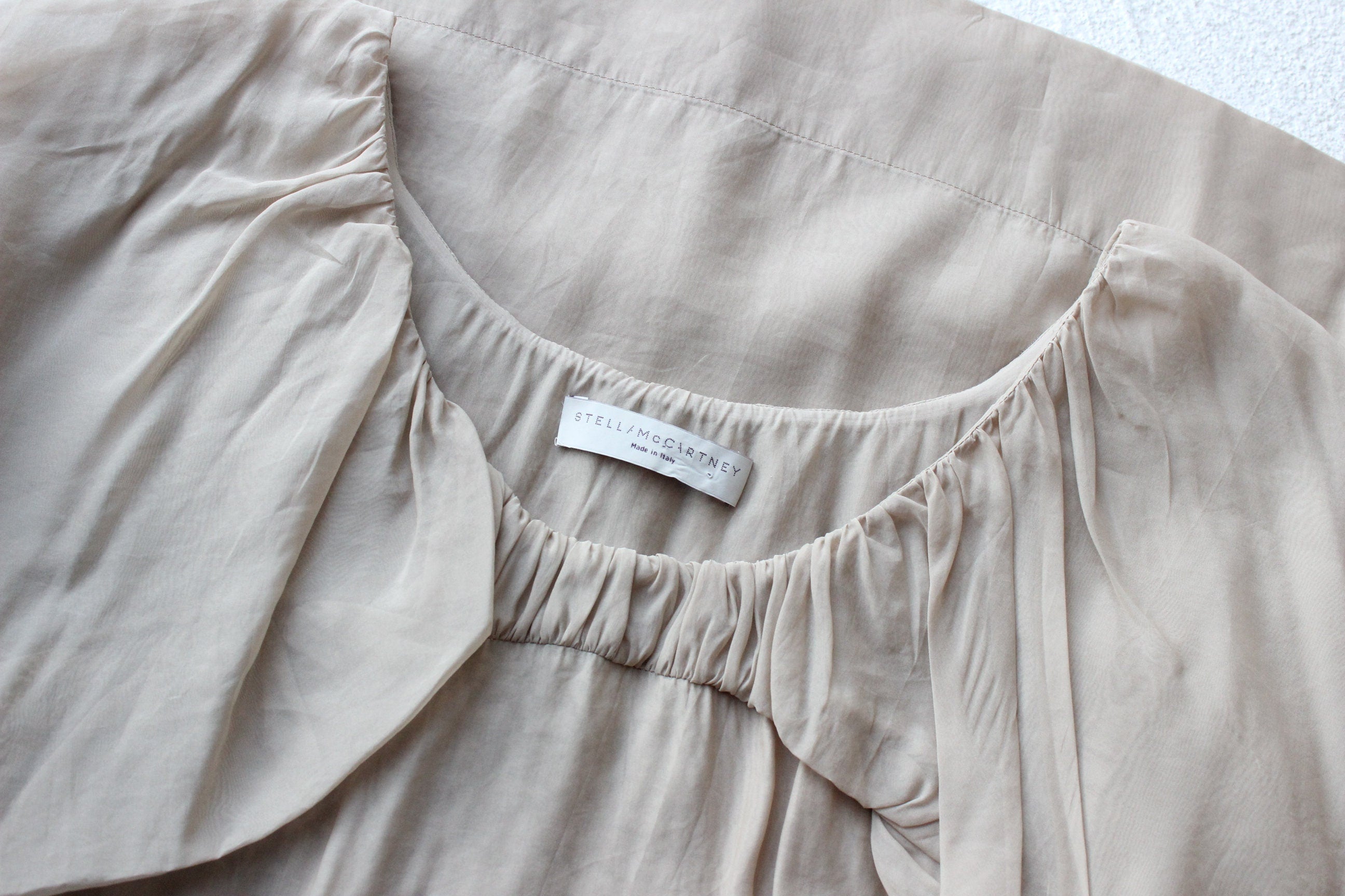 2000s Stella McCartney Pure Silk Organza Puff Mini Dress