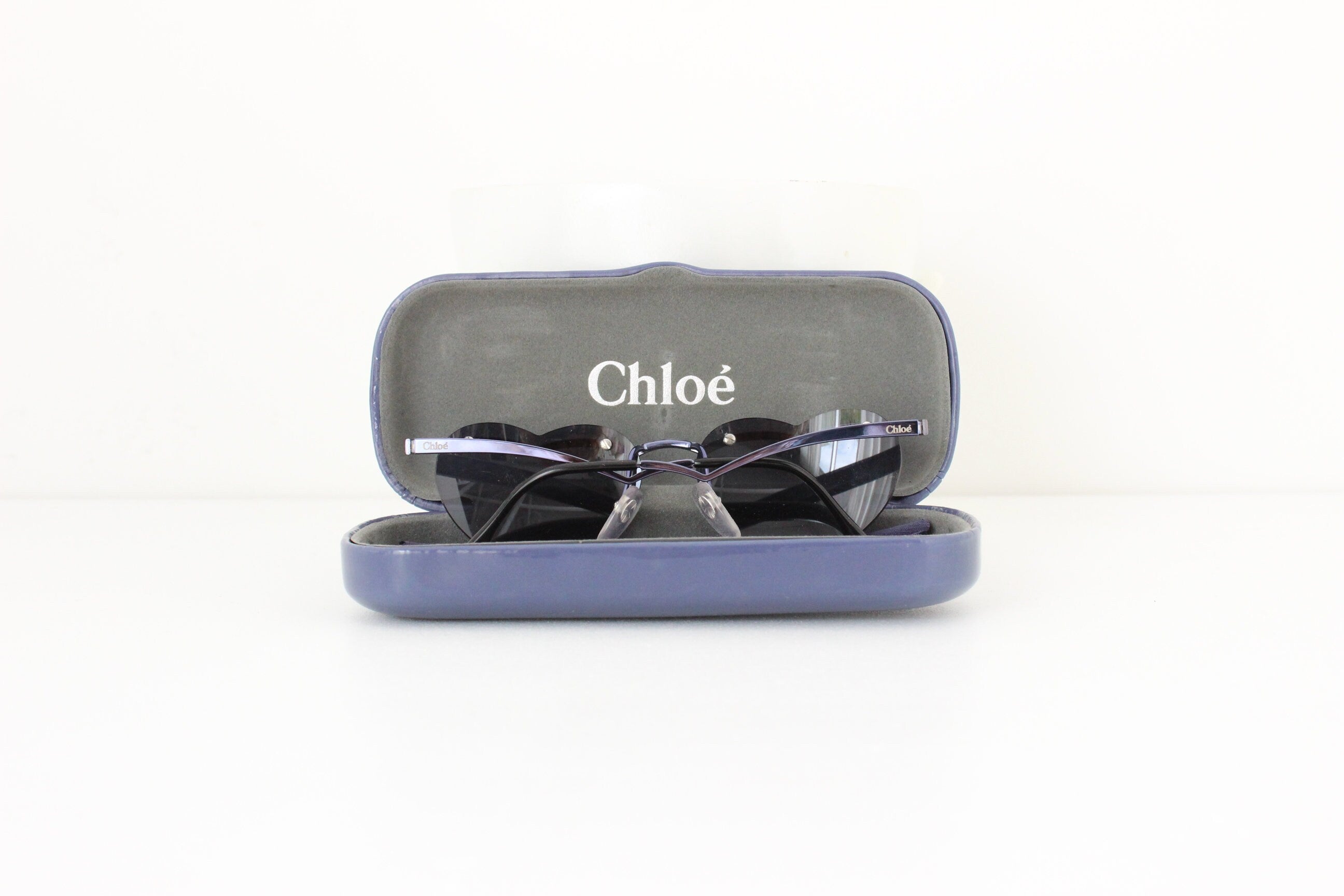 Rare 90s Vintage CHLOE Heart Shaped Frameless Sunglasses