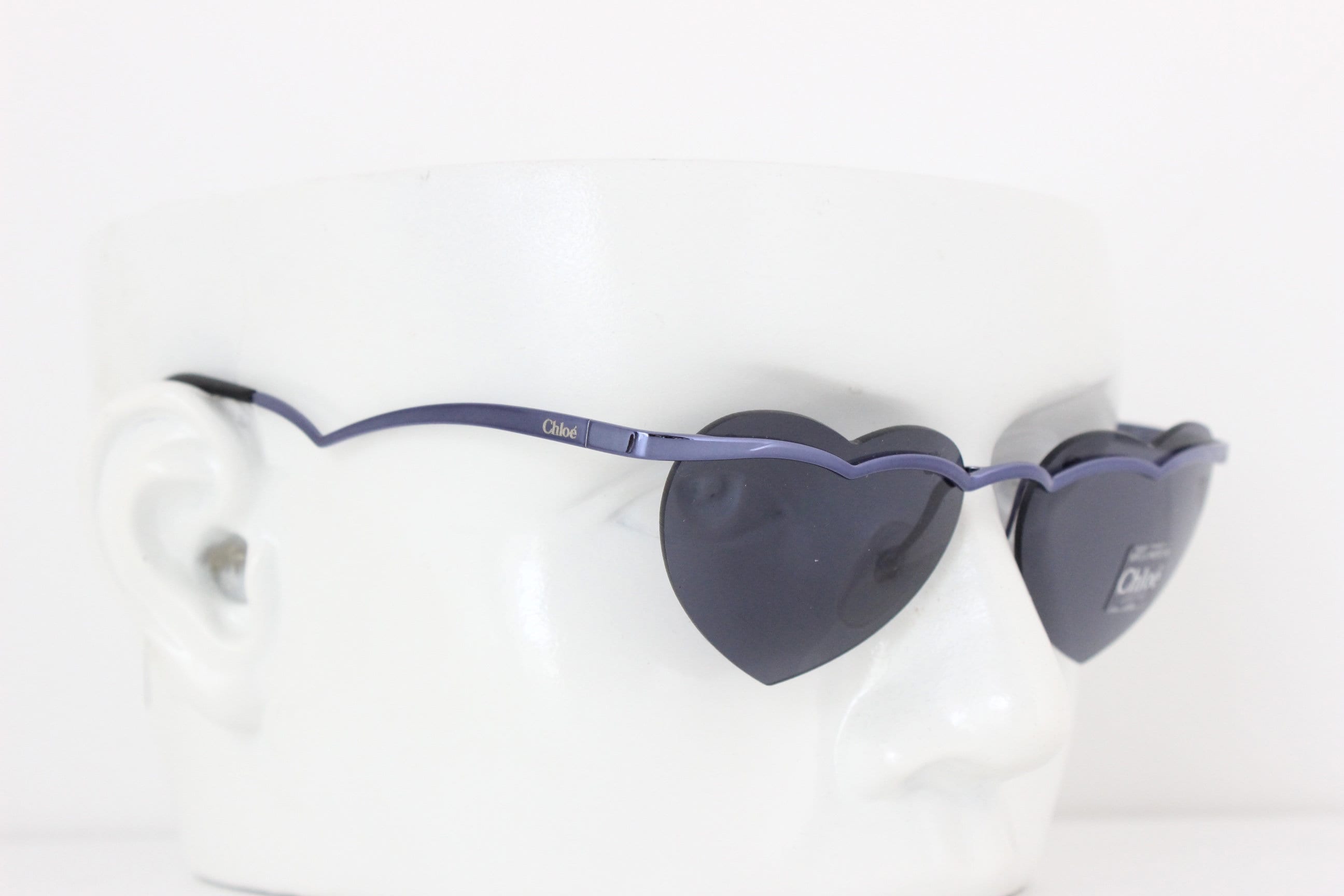 Rare 90s Vintage CHLOE Heart Shaped Frameless Sunglasses