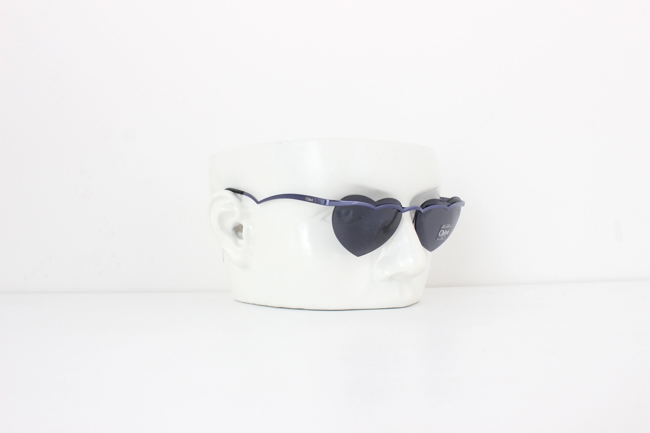 Rare 90s Vintage CHLOE Heart Shaped Frameless Sunglasses
