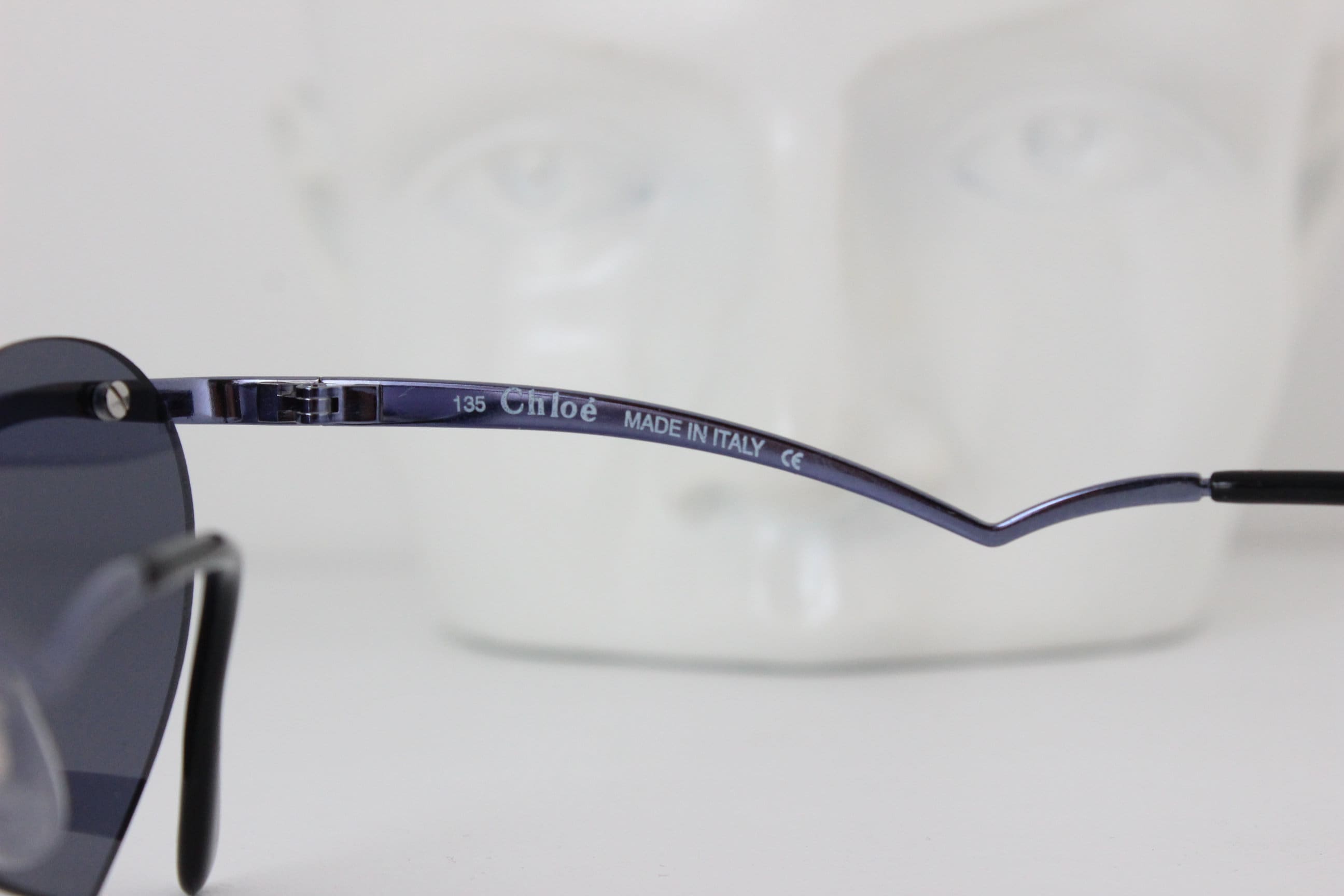 Rare 90s Vintage CHLOE Heart Shaped Frameless Sunglasses