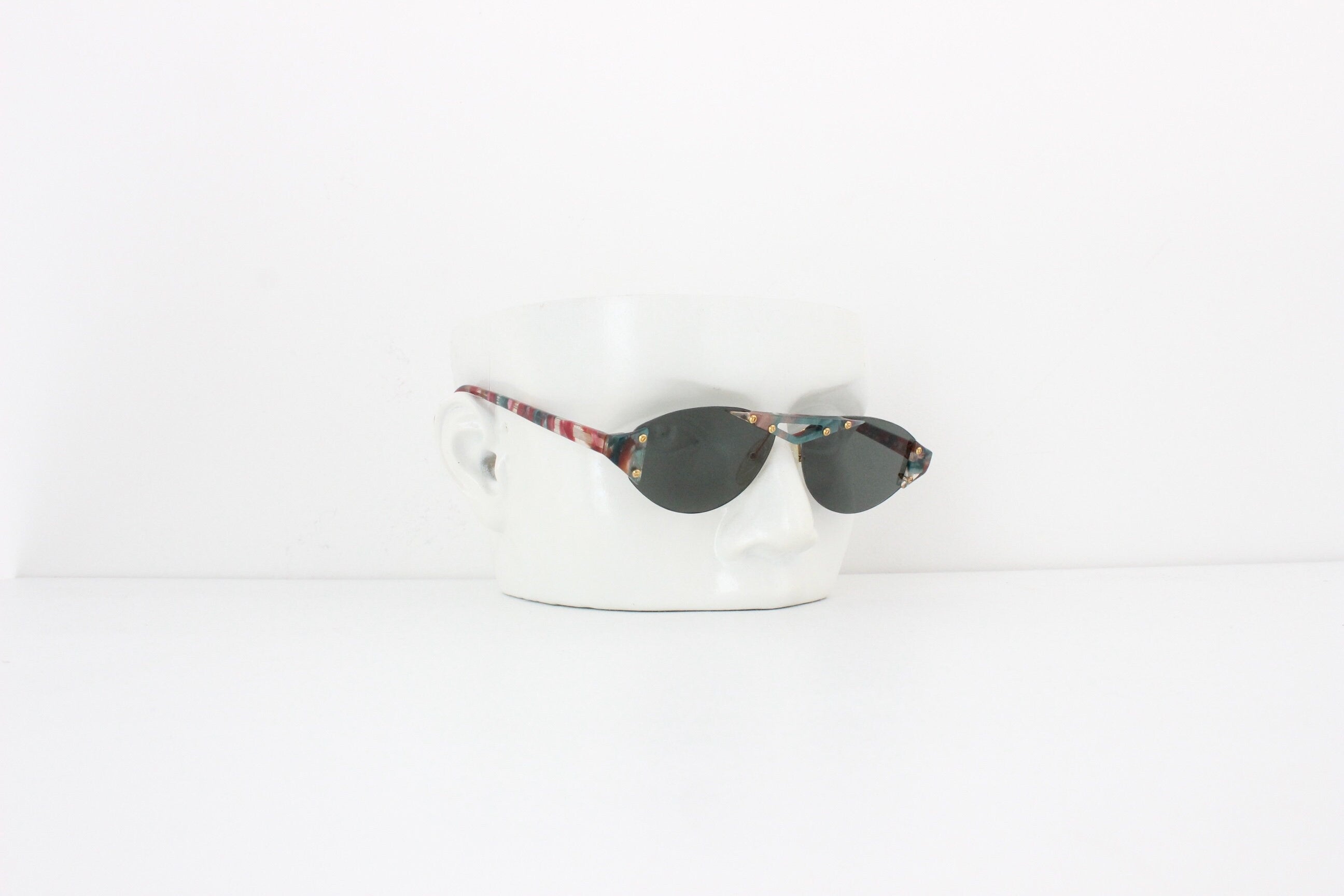 80s "Flair" Germany Mottled Resin Art Sunglasses