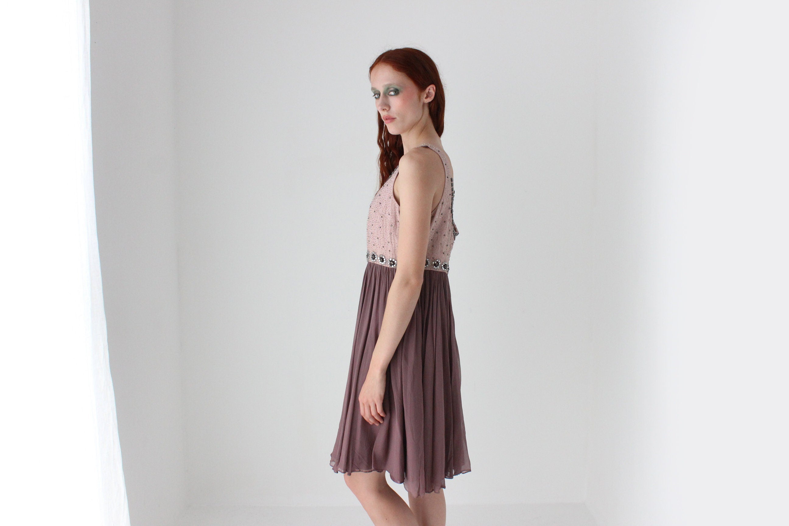 2000s Alannah Hill Silk Beaded Babydoll Dress
