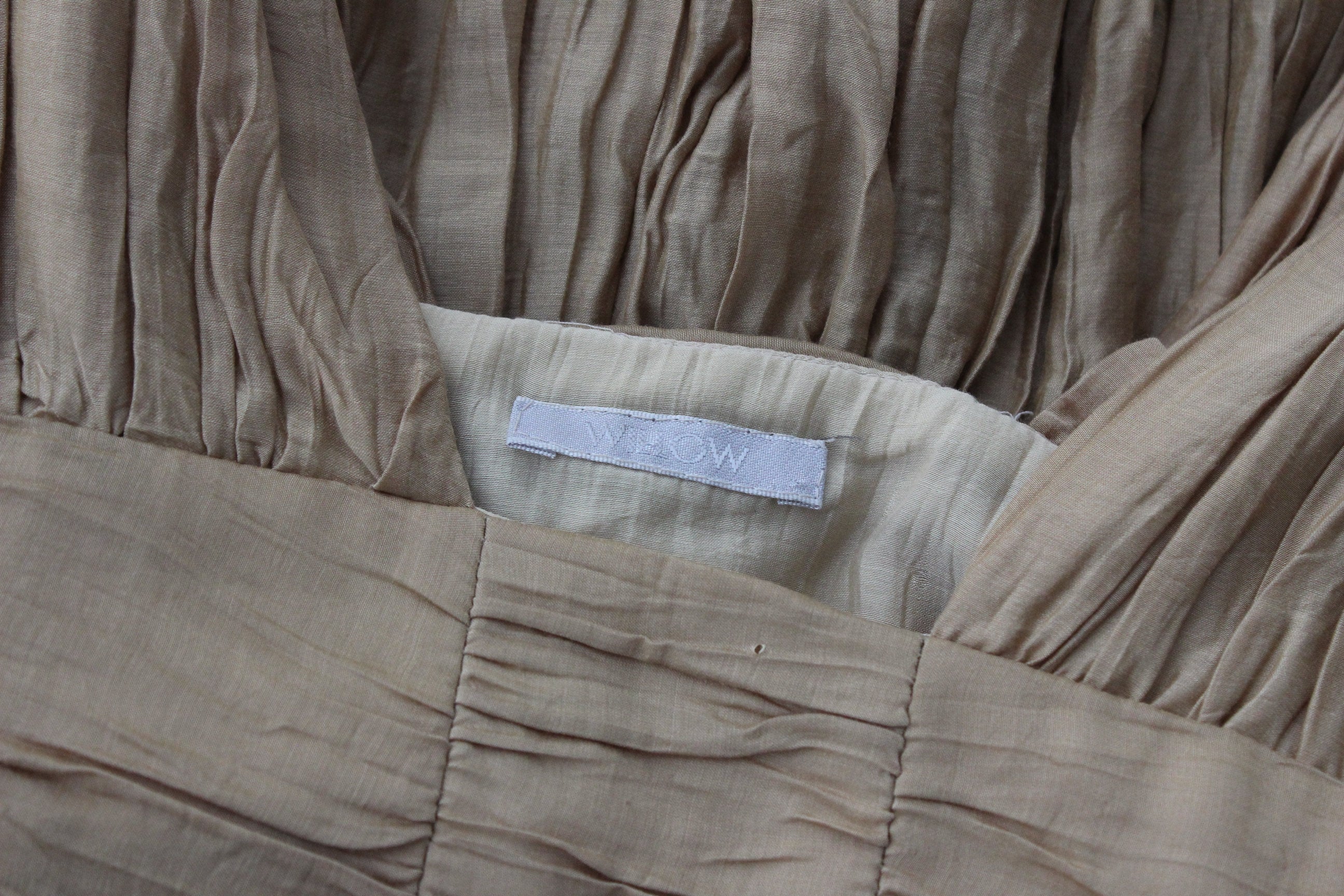 2000s WILLOW Grecian Gathered Plisse Plunge Neck Top