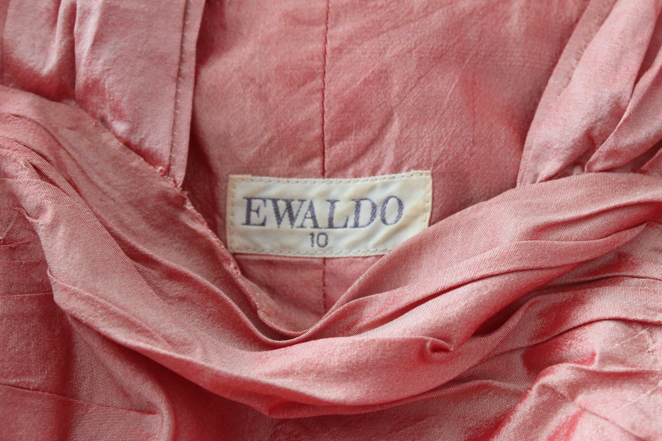80s Shimmering Raw Silk Gathered Textural Dropwaist Cocktail Dress