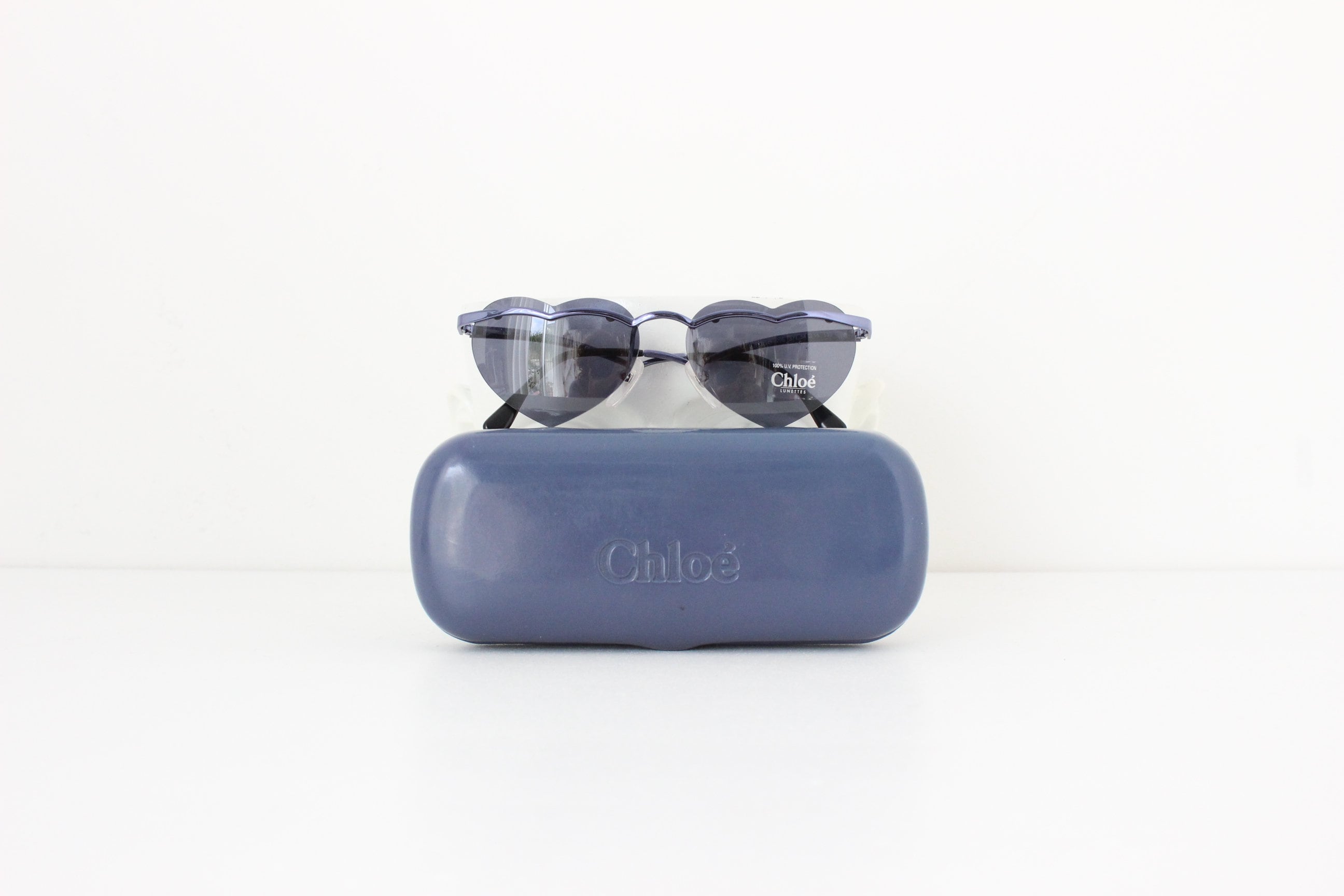 Rare 90s Vintage CHLOE Heart Shaped Frameless Sunglasses