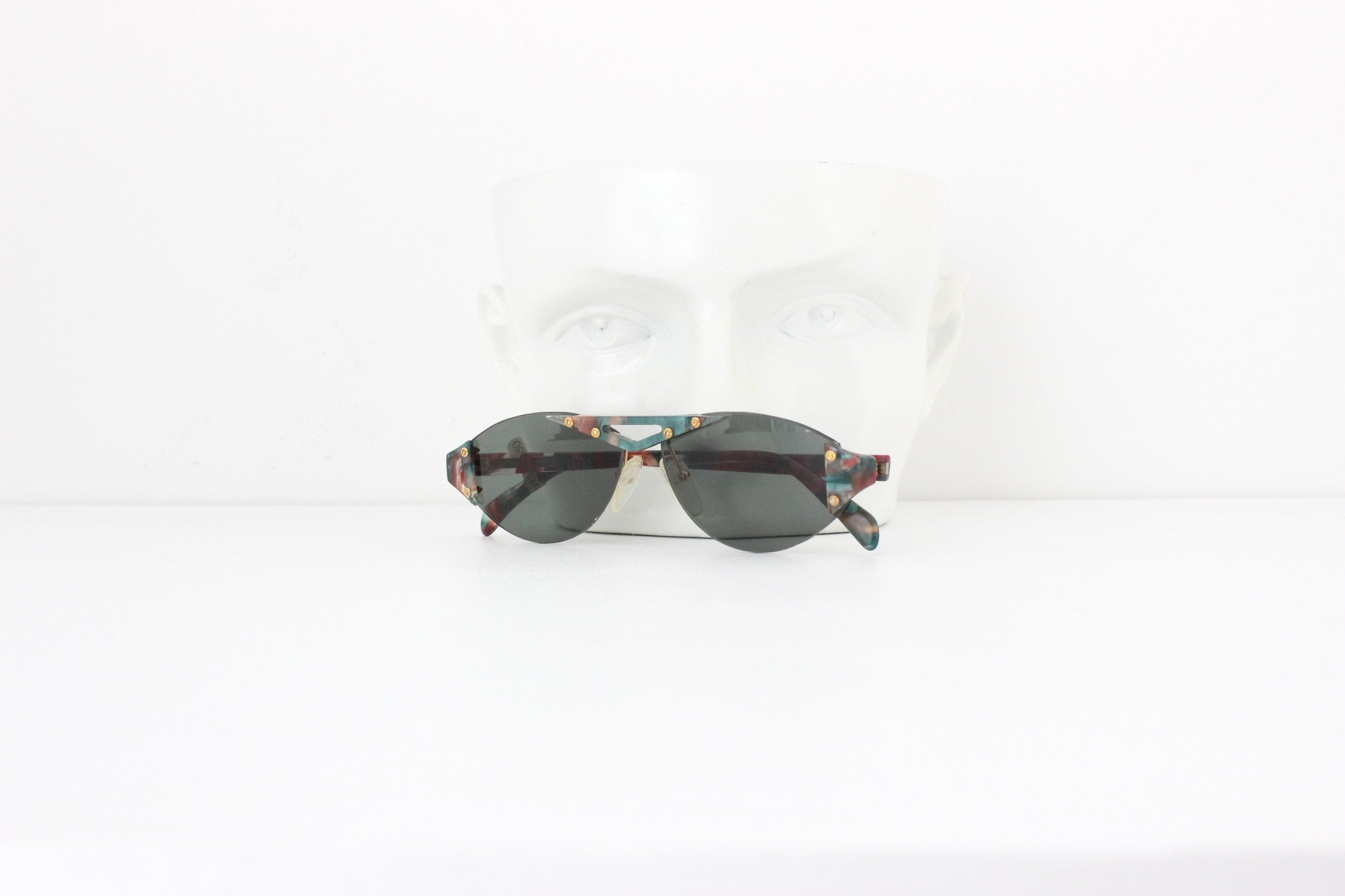 80s "Flair" Germany Mottled Resin Art Sunglasses