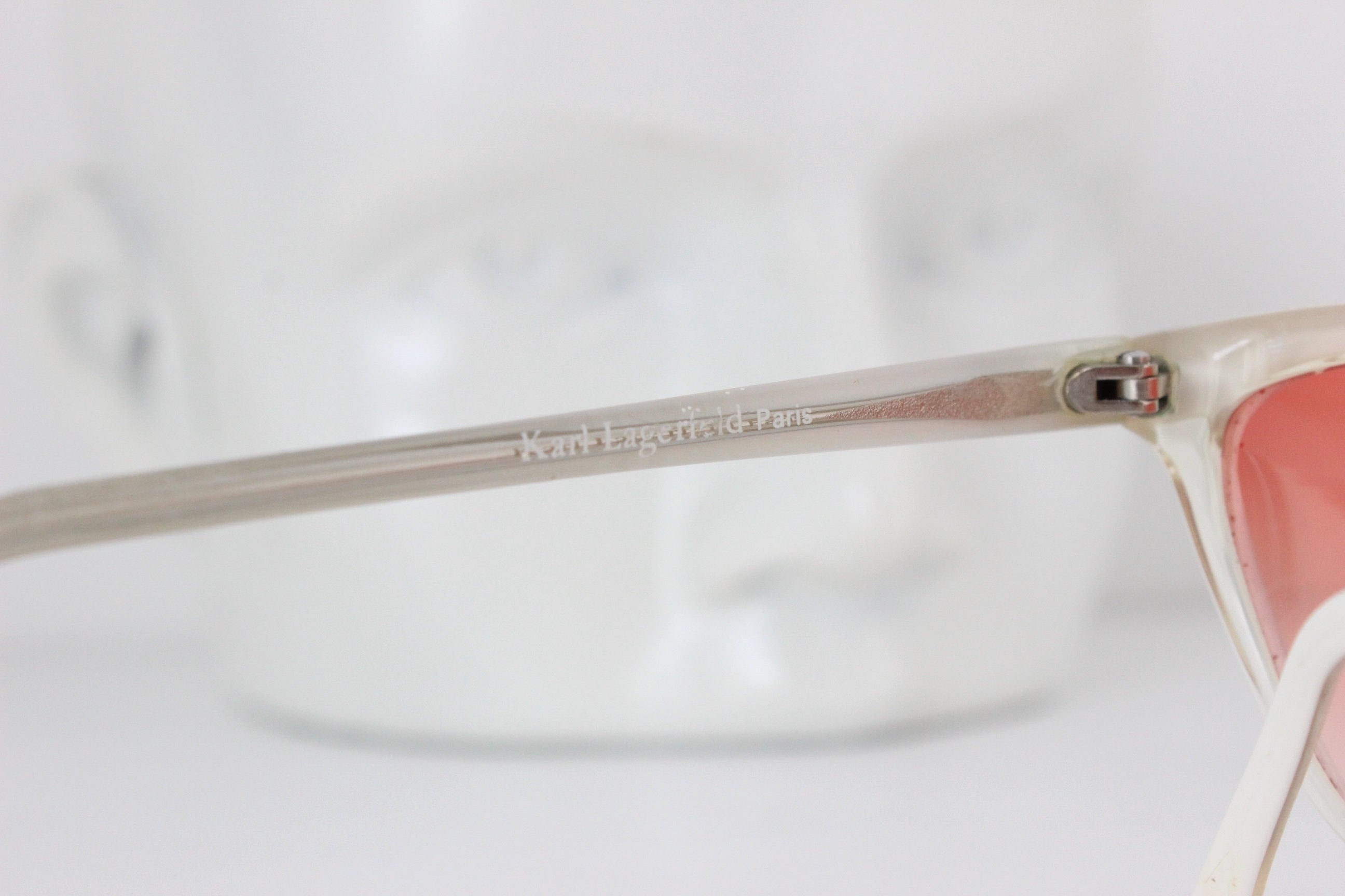 1980s Karl Lagerfeld Paris Striped Cat Eye Sunglasses