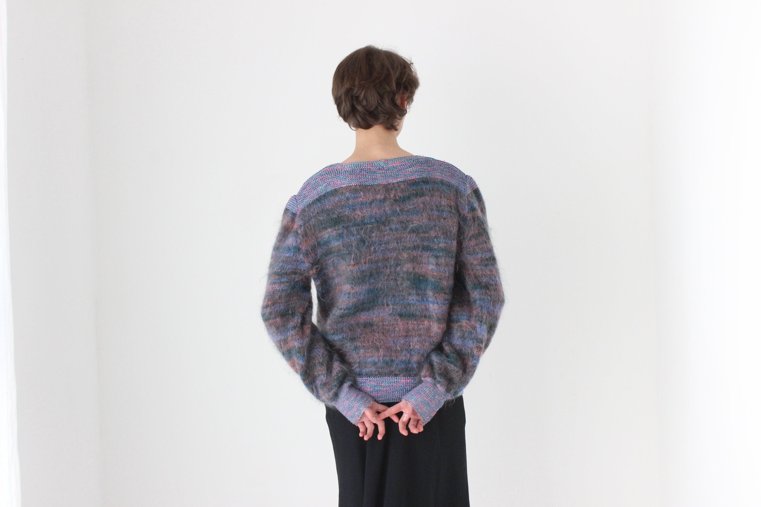 80s Reversible Mohair & Wool Cardigan or Backless Sweater