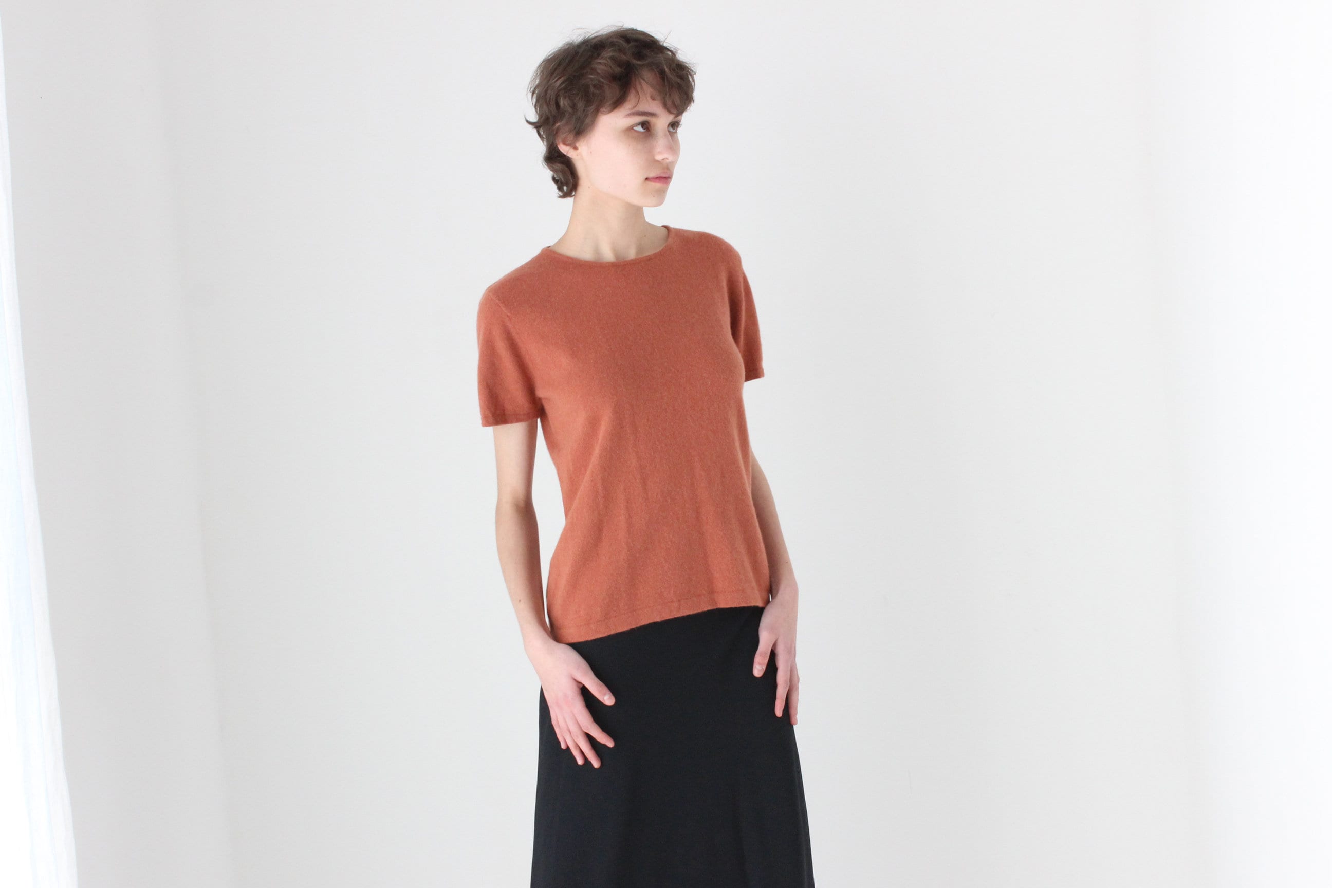 80s Designer Angora Wool Sweater Tee