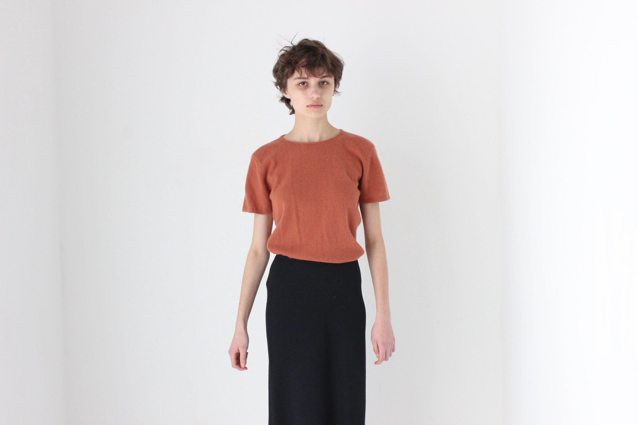 80s Designer Angora Wool Sweater Tee