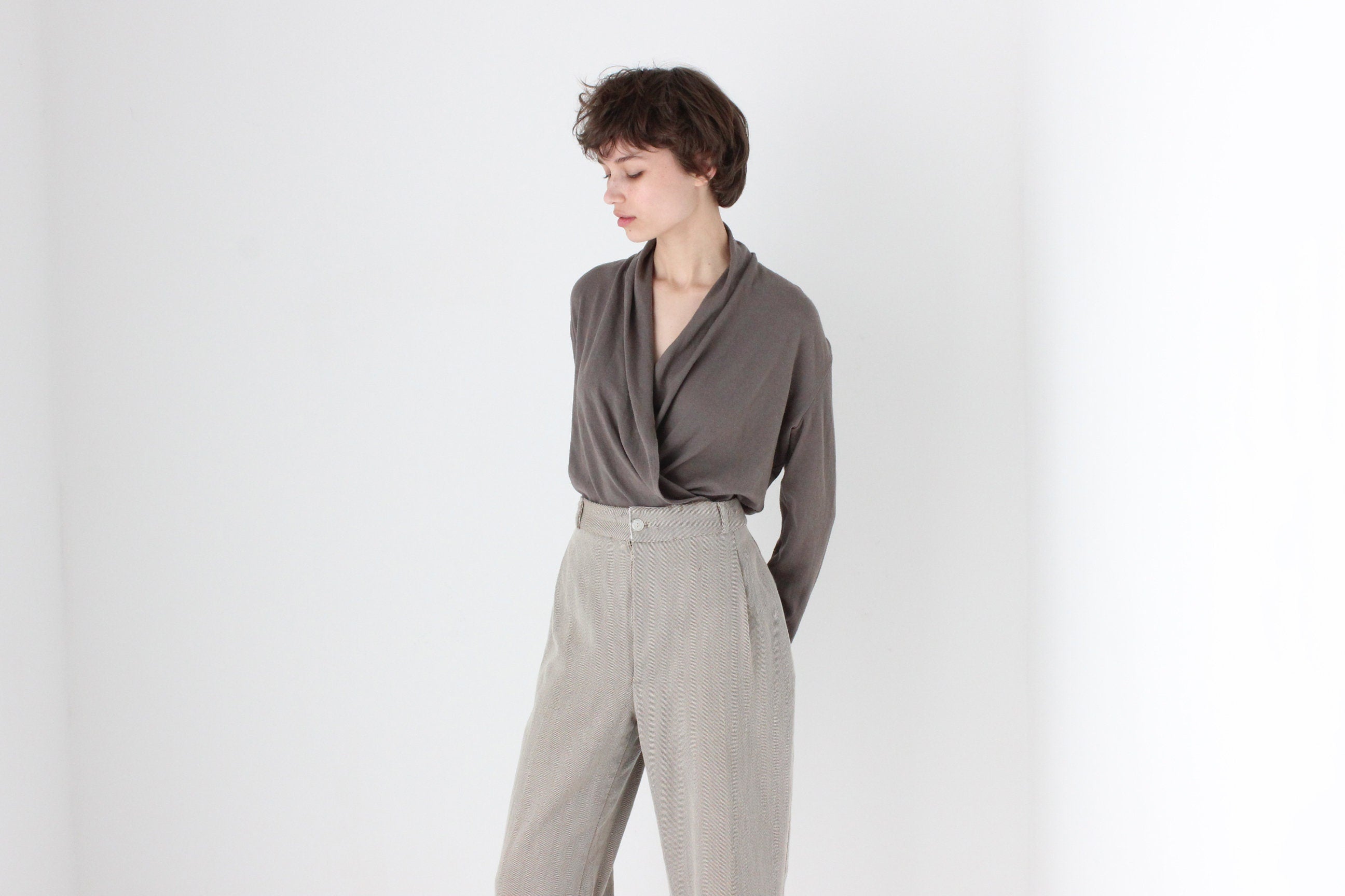 2000s Plunge / Wrap Knit Top