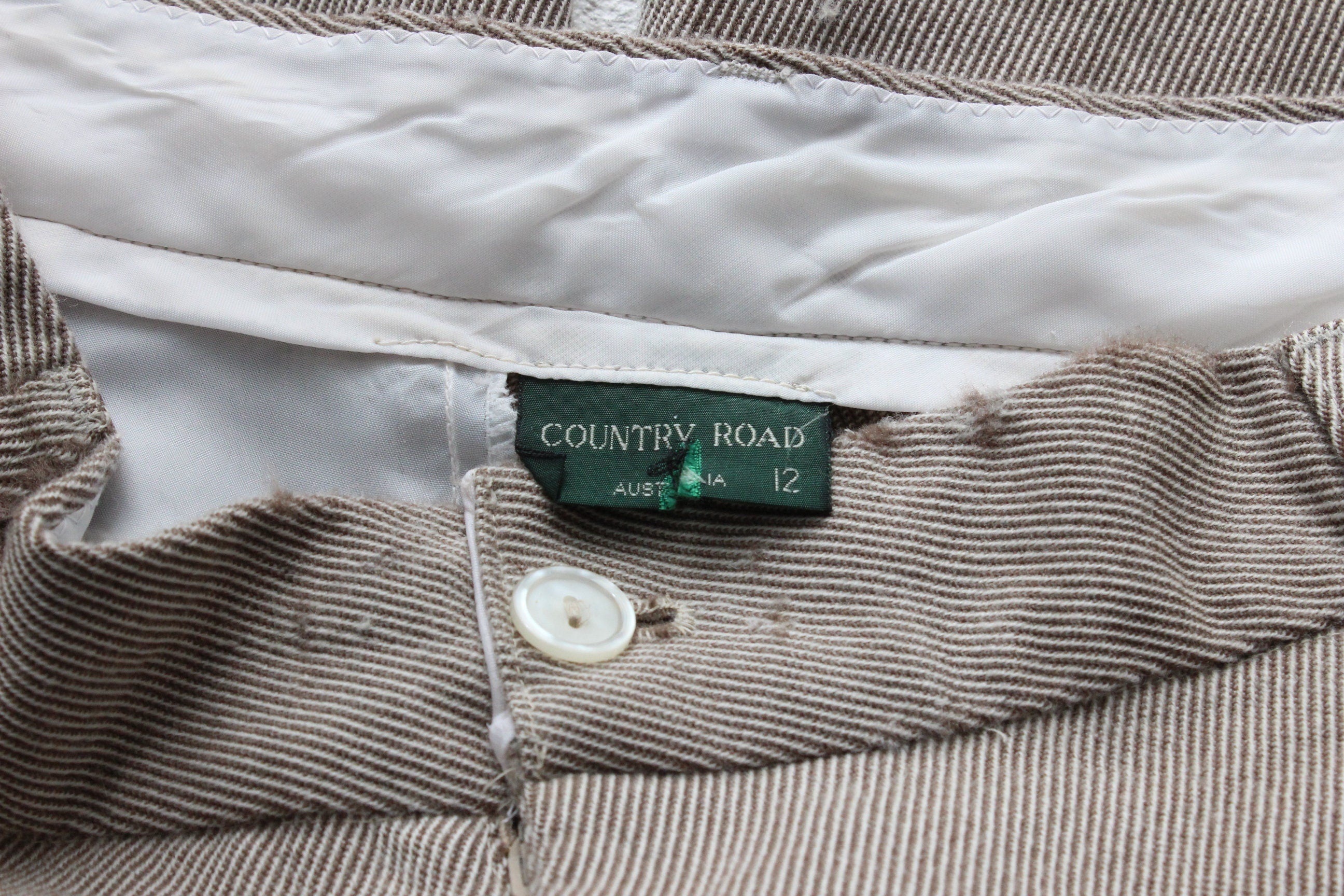 80s Country Road Neutral Wool Trousers