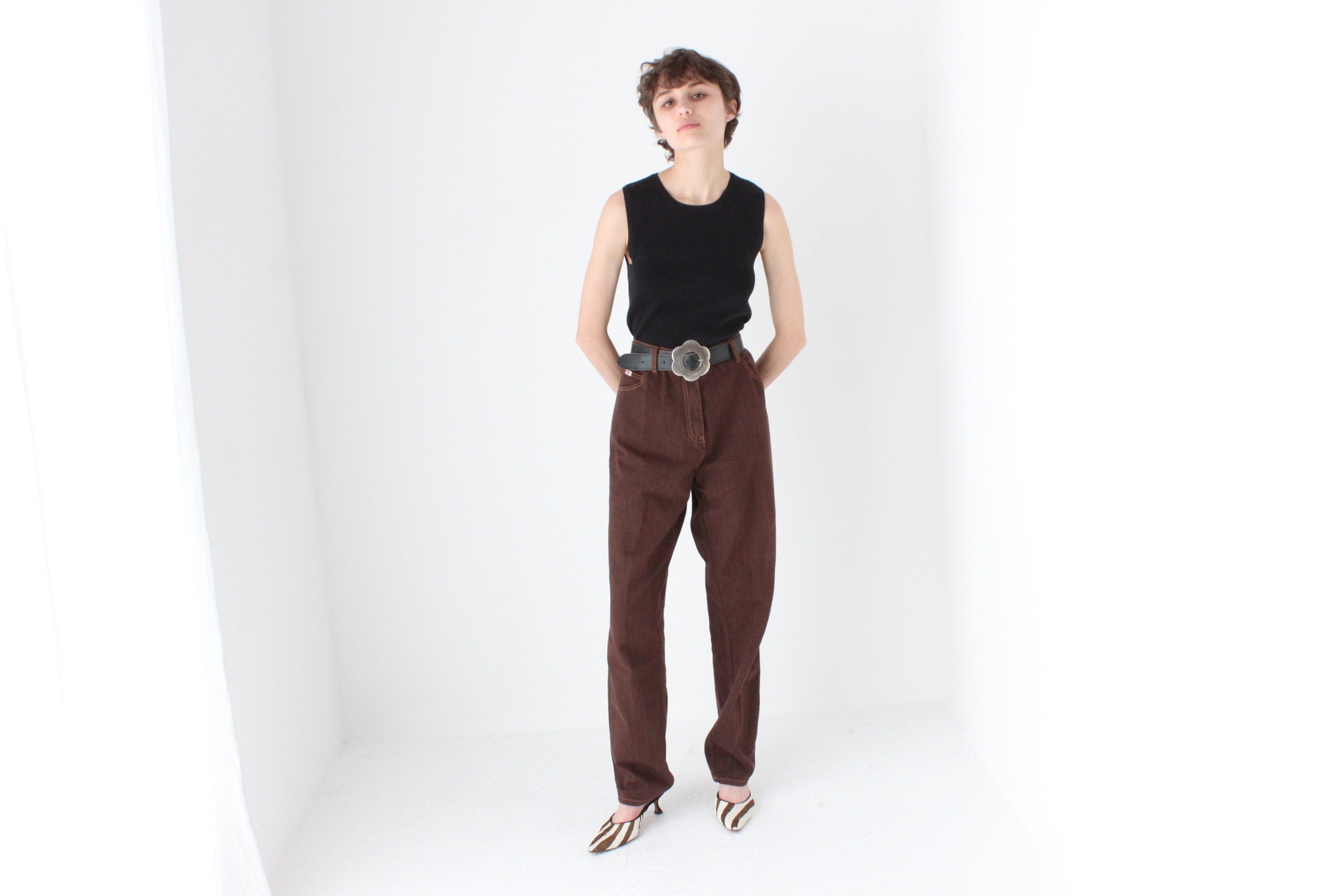 90s Chocolate Soft, Relaxed Denim Mom Jeans