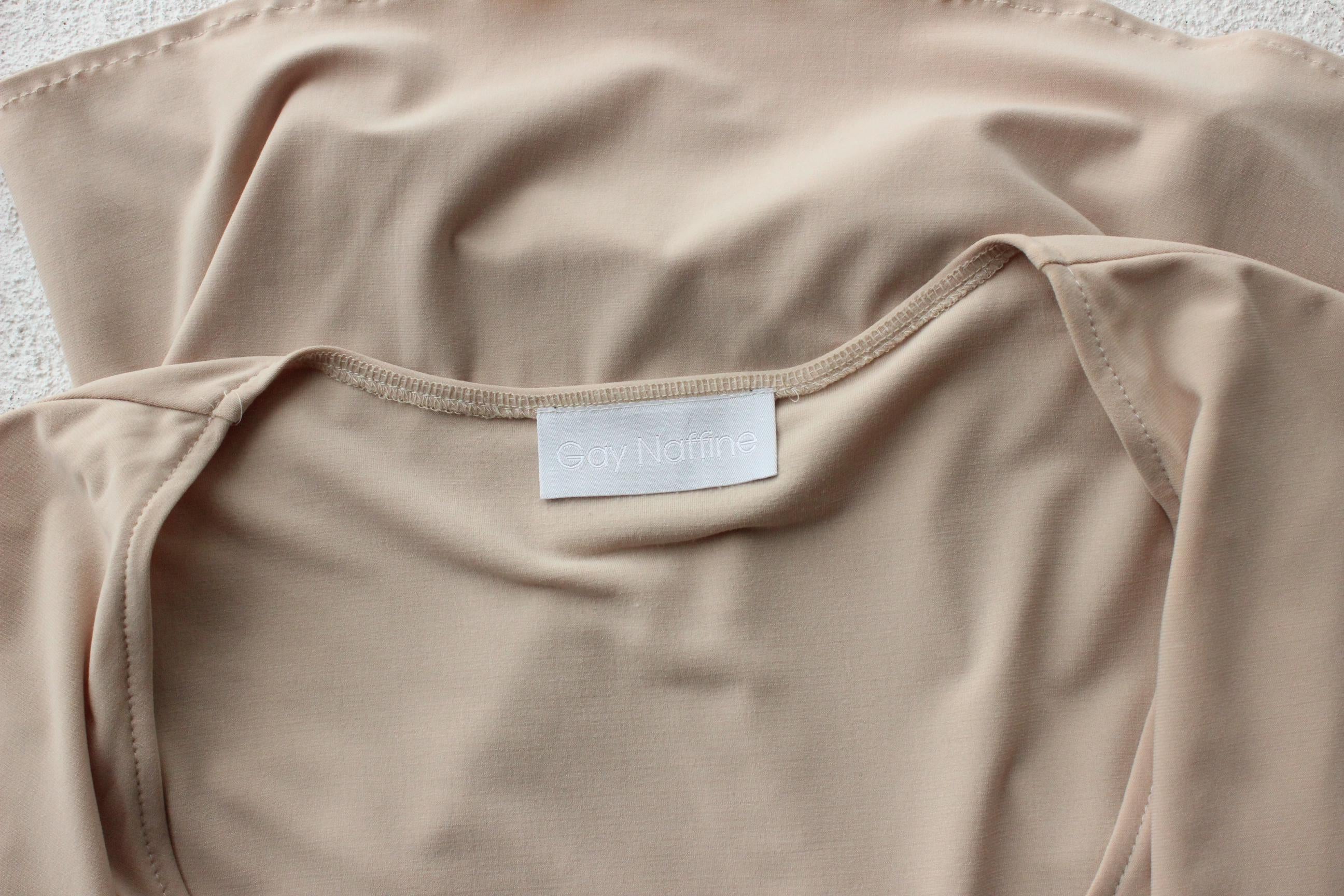 Y2K Stretch Neutral Sexy V Neck Plunge 'Wrap' Top