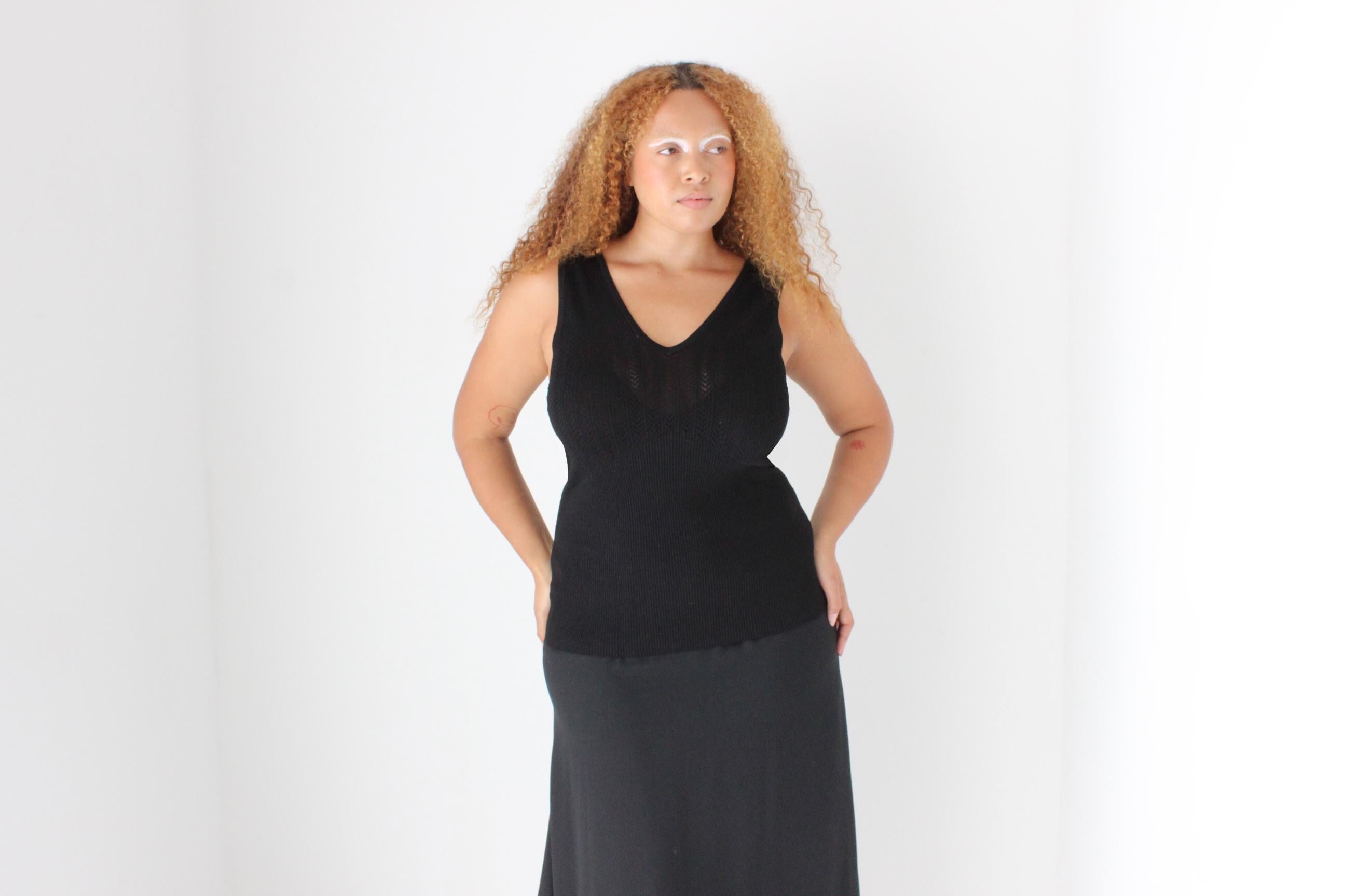 Sexy Stretch Knit V Neck Fitted Tank