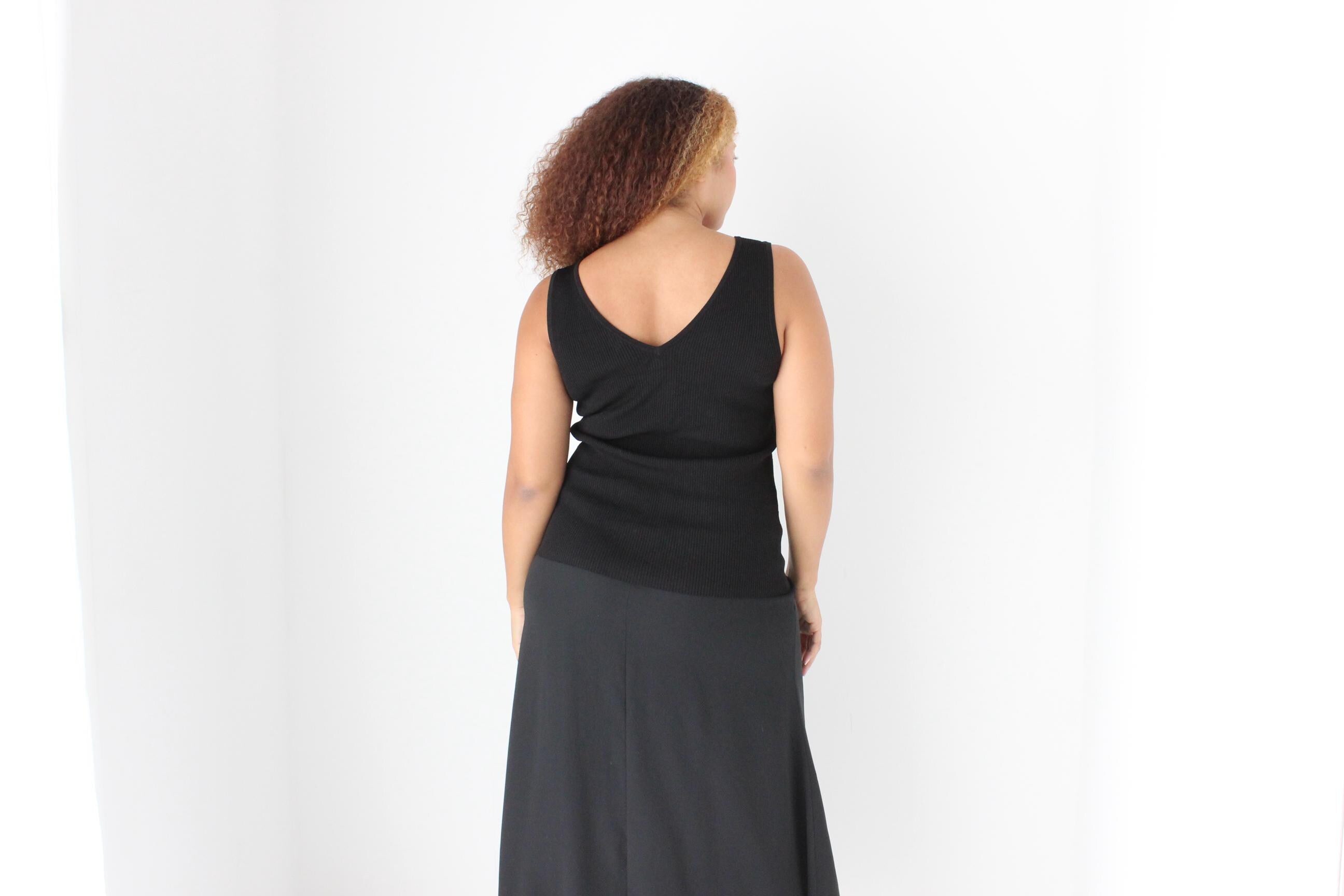 Sexy Stretch Knit V Neck Fitted Tank