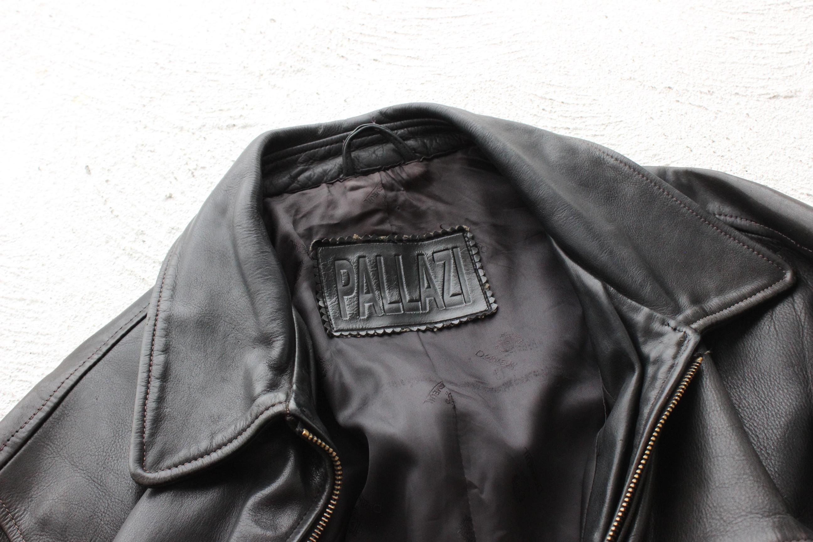 80s 'Palazzi' Leather Motorcycle Biker Jacket