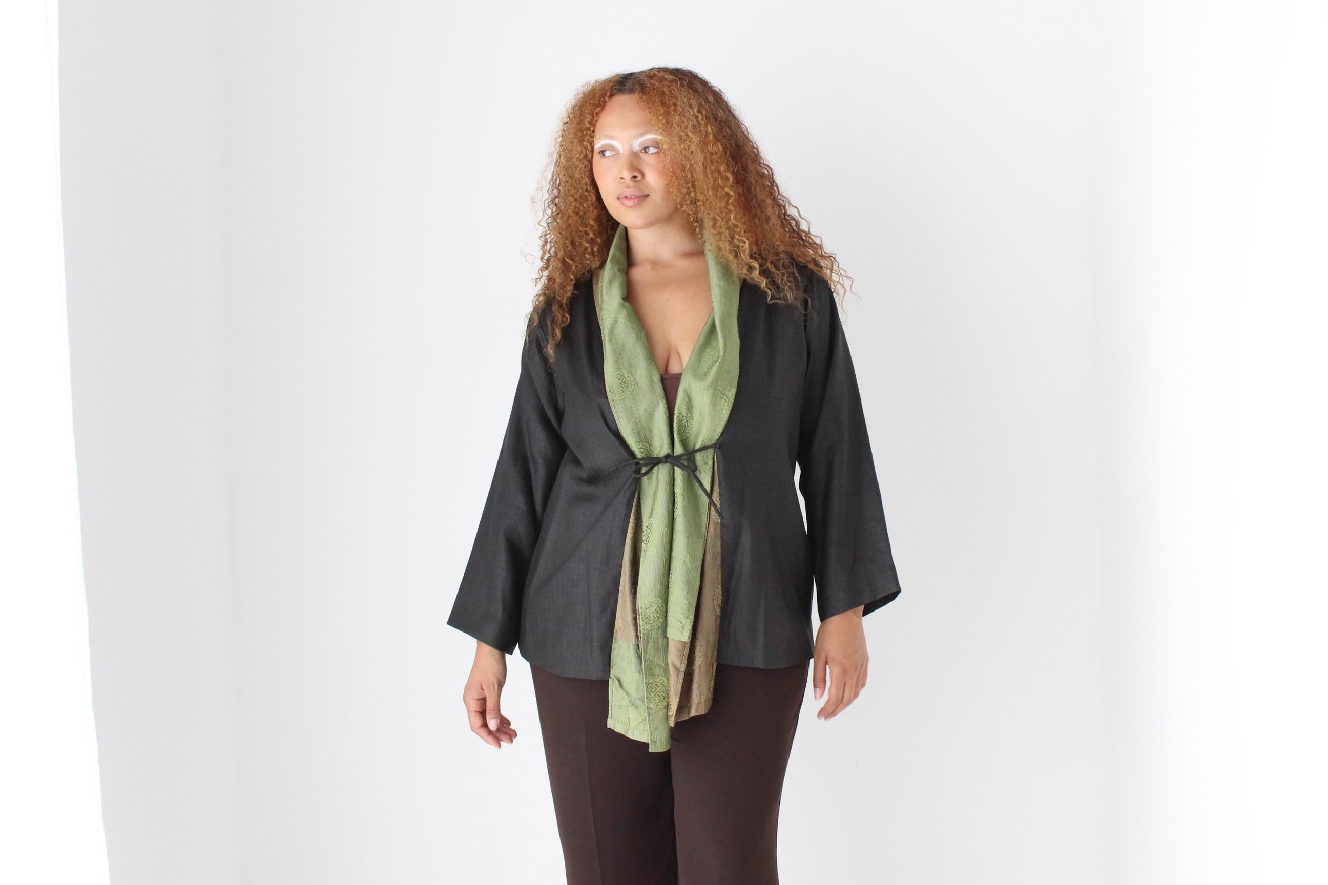 90s Layered Kimono Robe Top