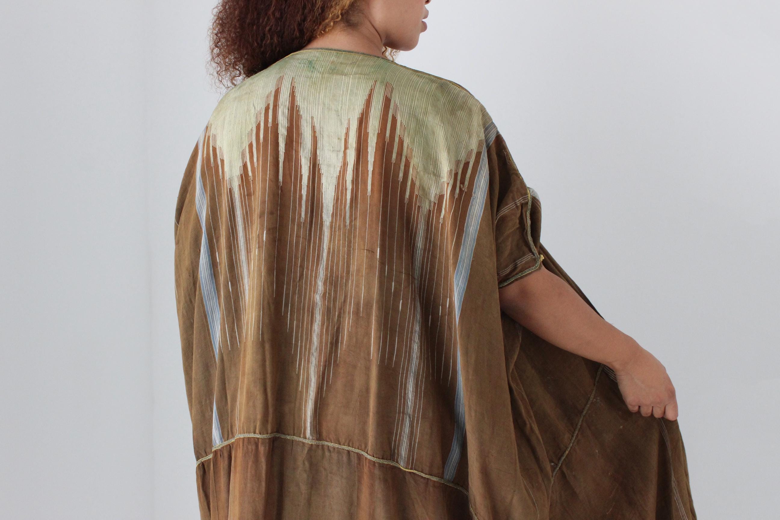 Antique Early 1900s Hand & Loom Woven Syrian Abayah Textile Cloak