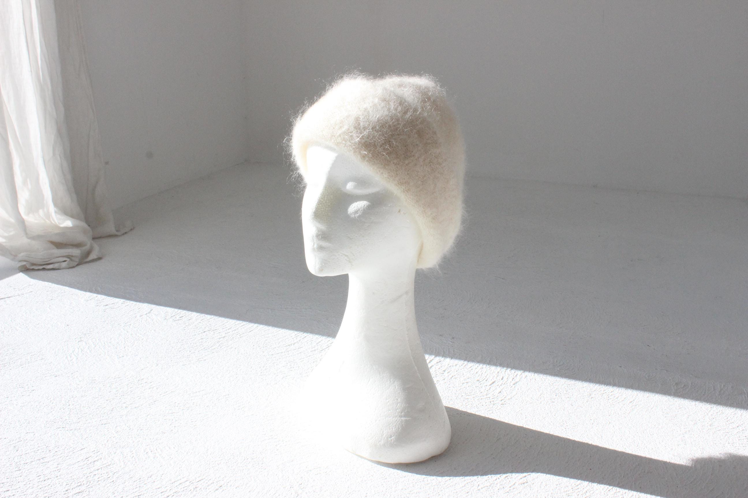 90s Mohair Wool Hand Knit 2-Way Beanie