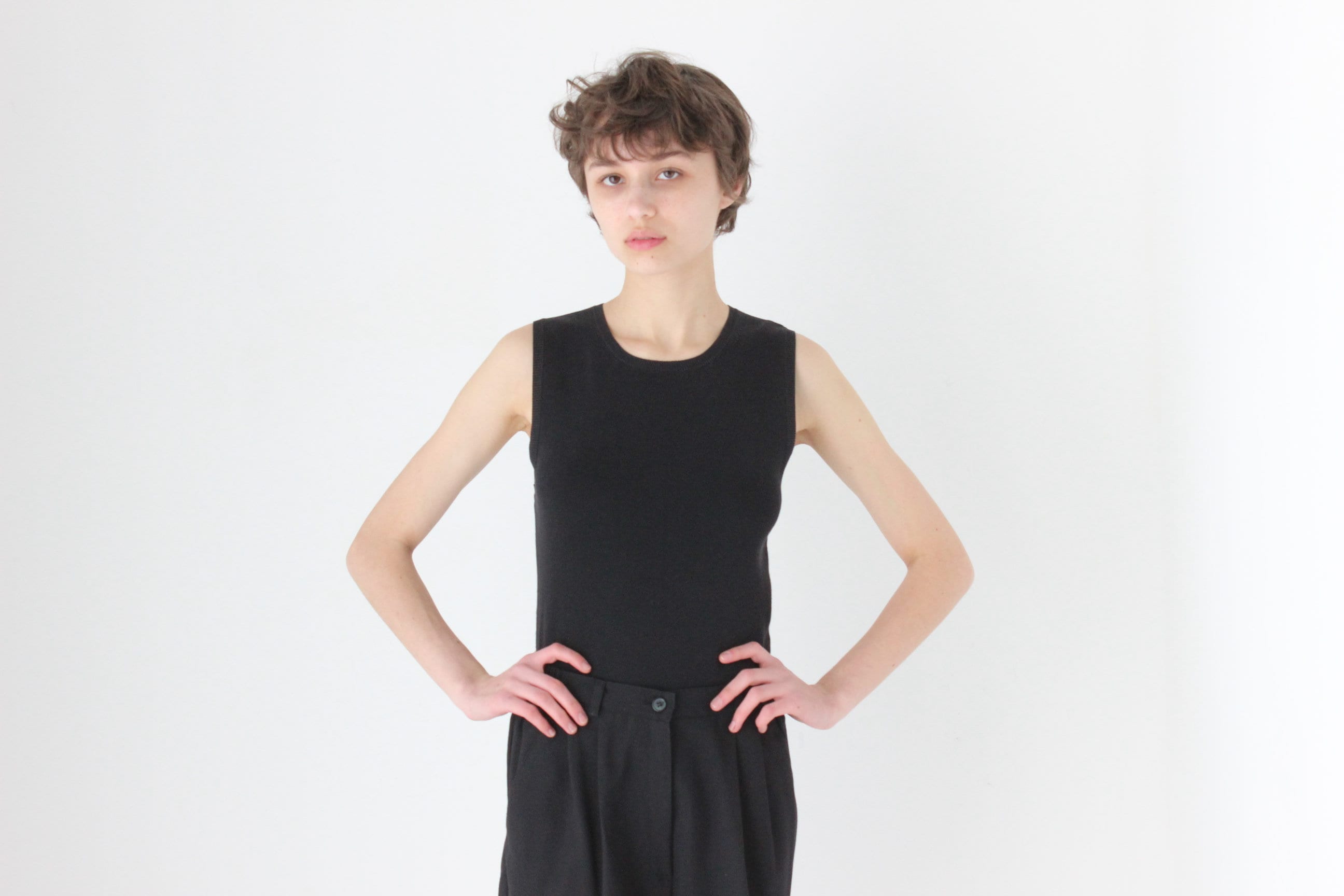 Perfect Minimal 90s Knit Tank by Equipment