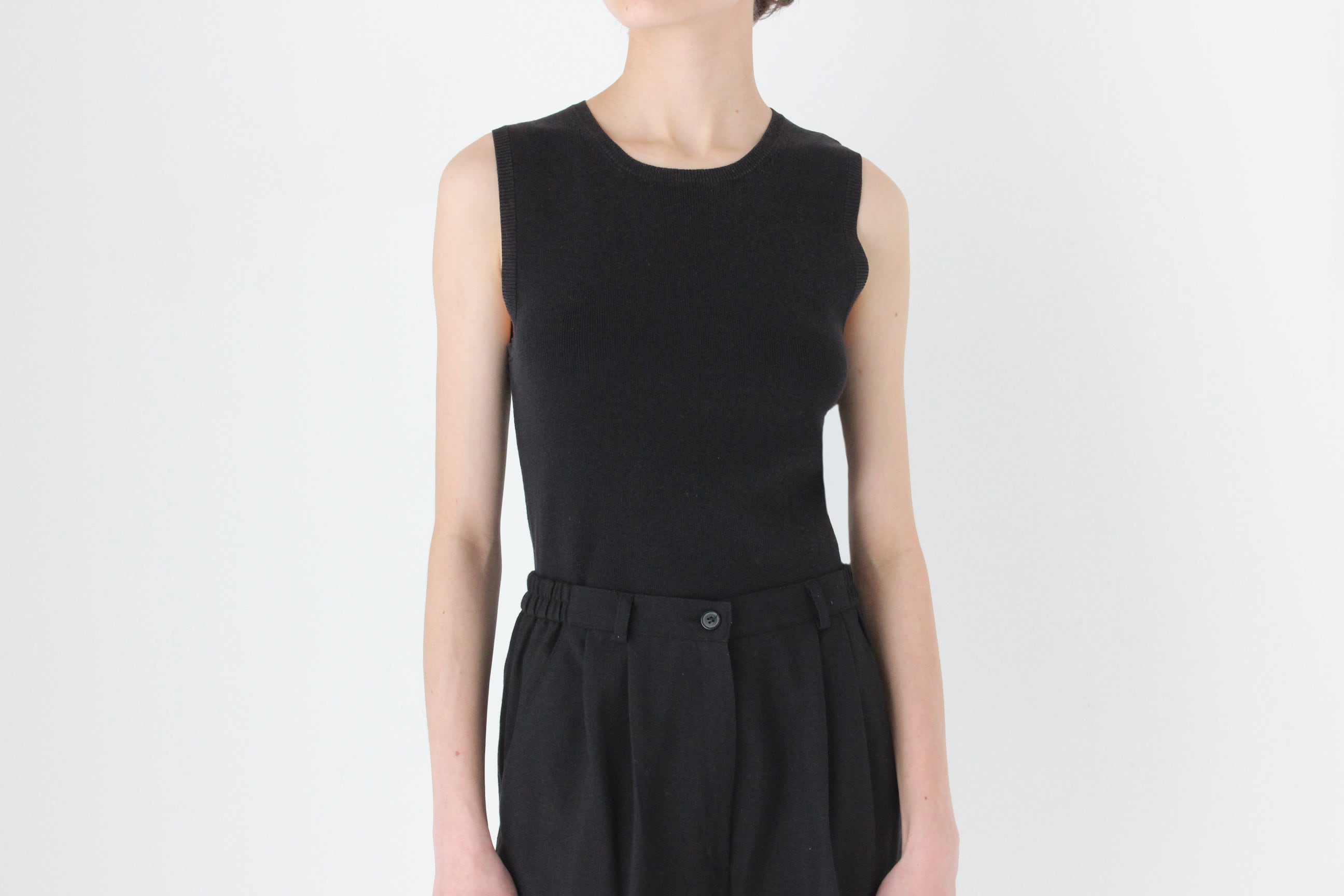 Perfect Minimal 90s Knit Tank by Equipment