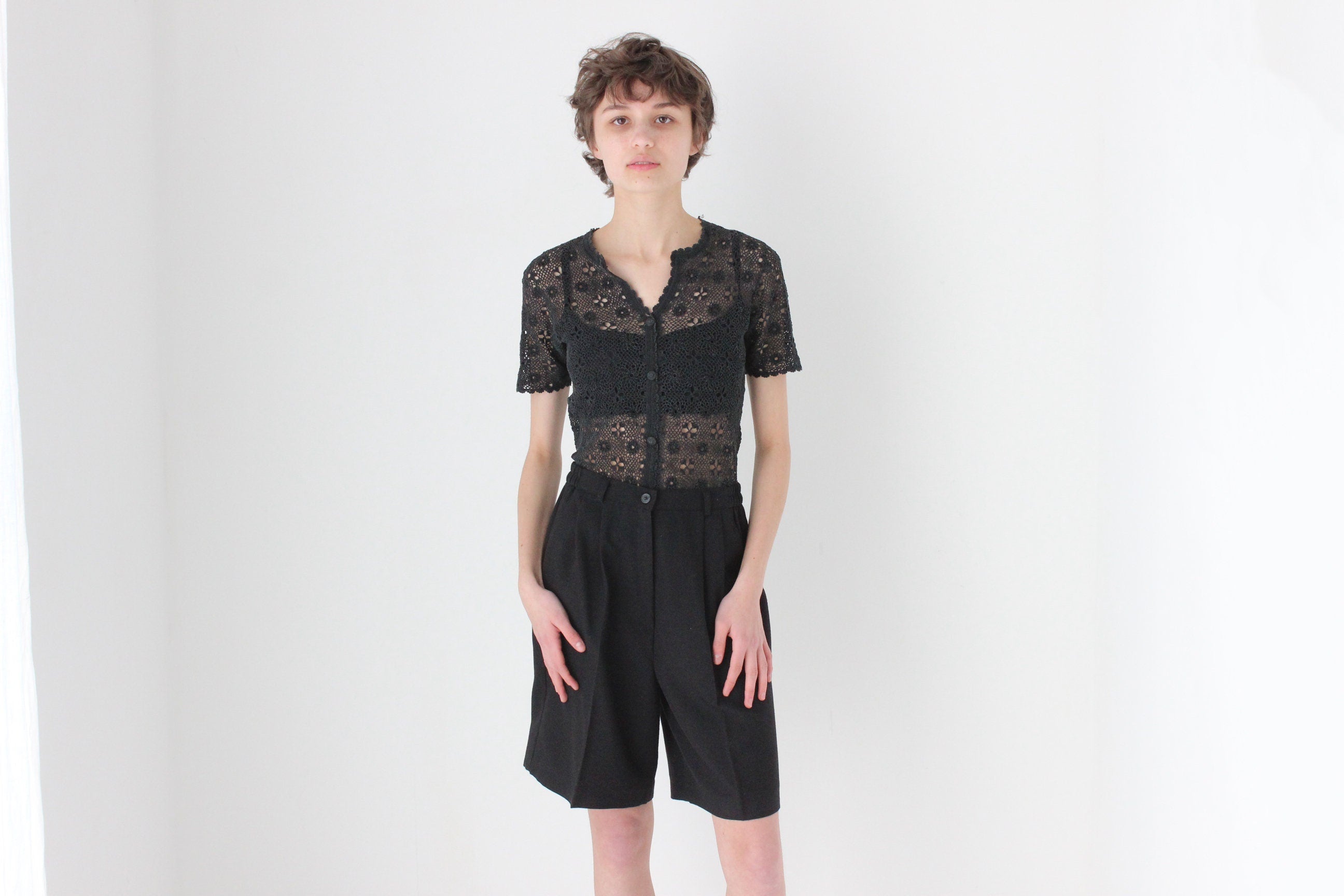70s Cotton Crochet Doily Top