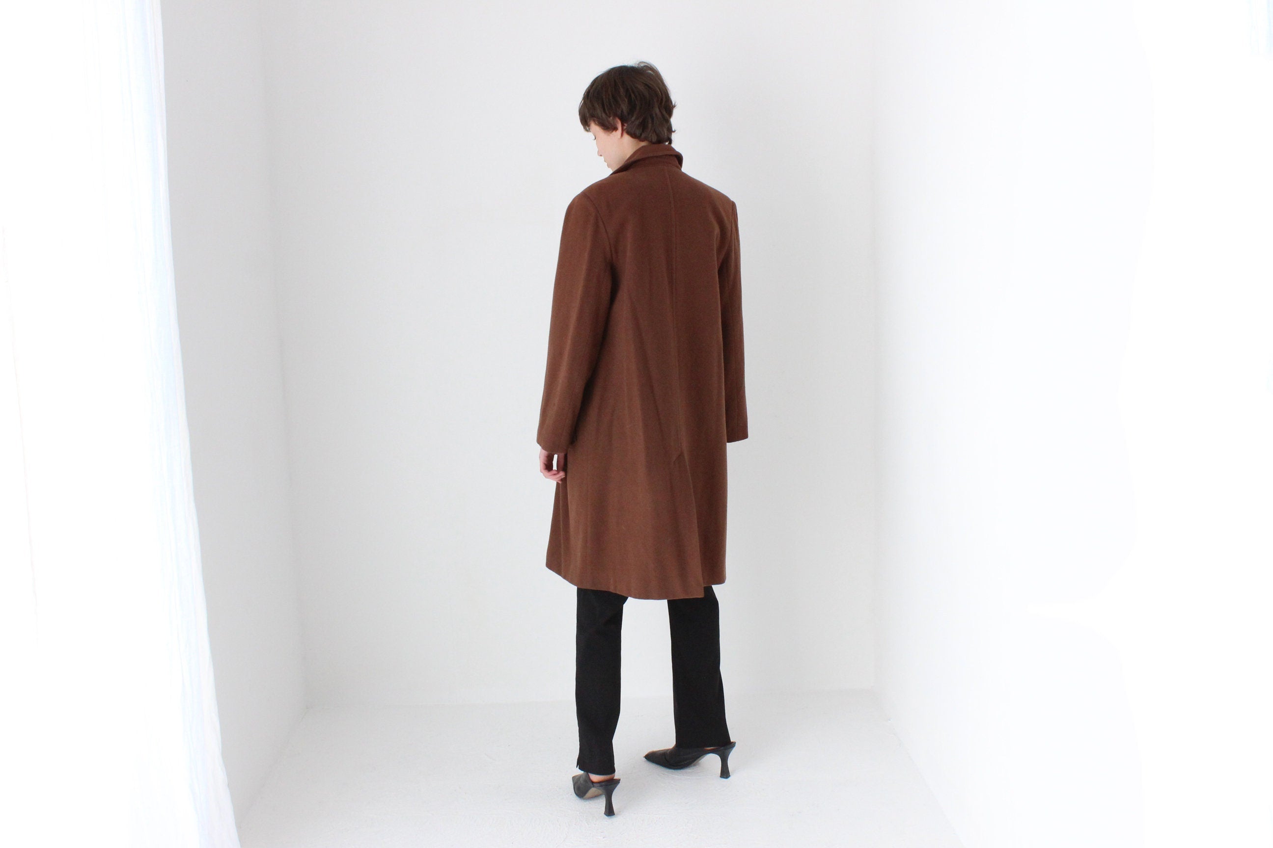 70s Chocolate Wool & Cashmere Coat