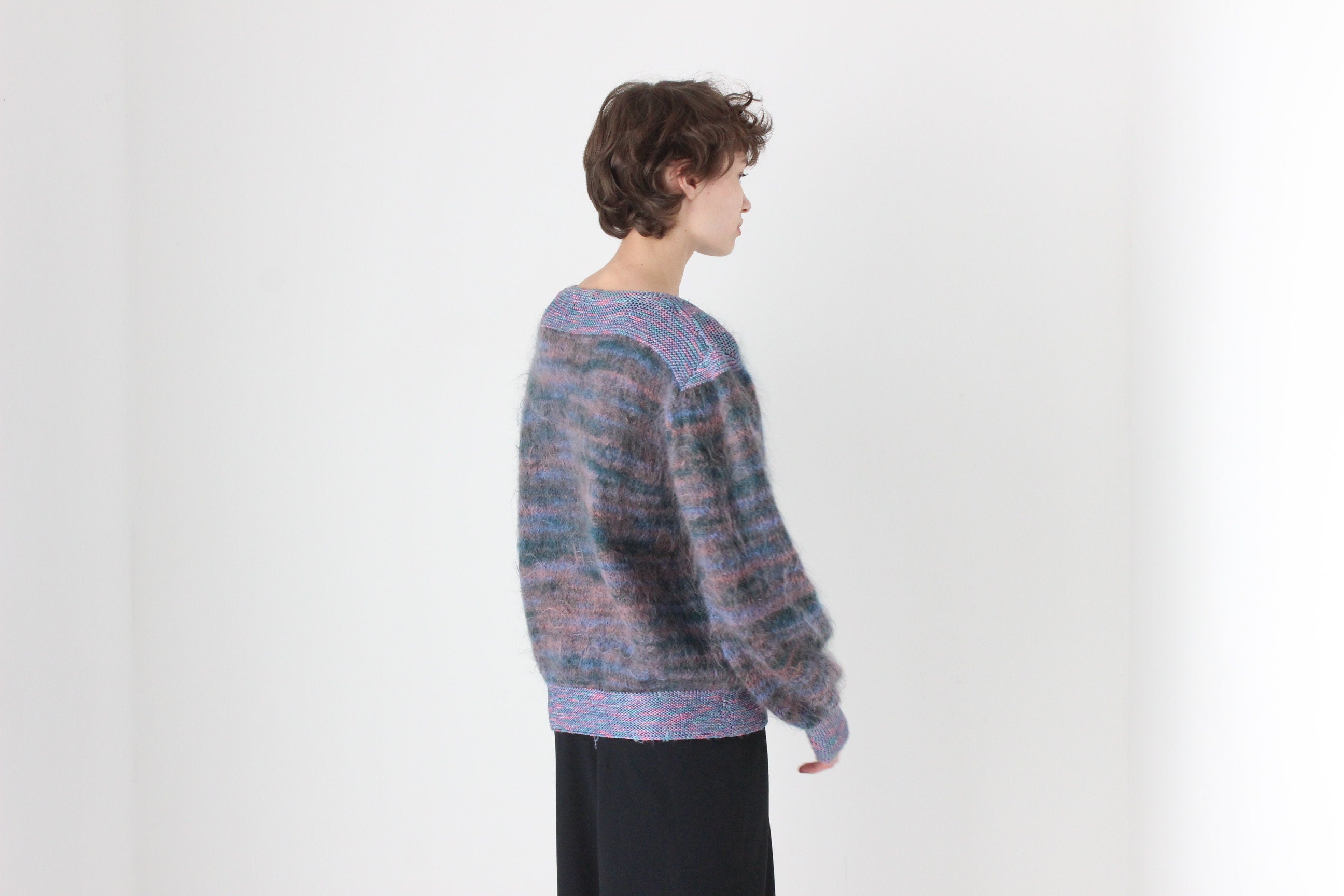 80s Reversible Mohair & Wool Cardigan or Backless Sweater