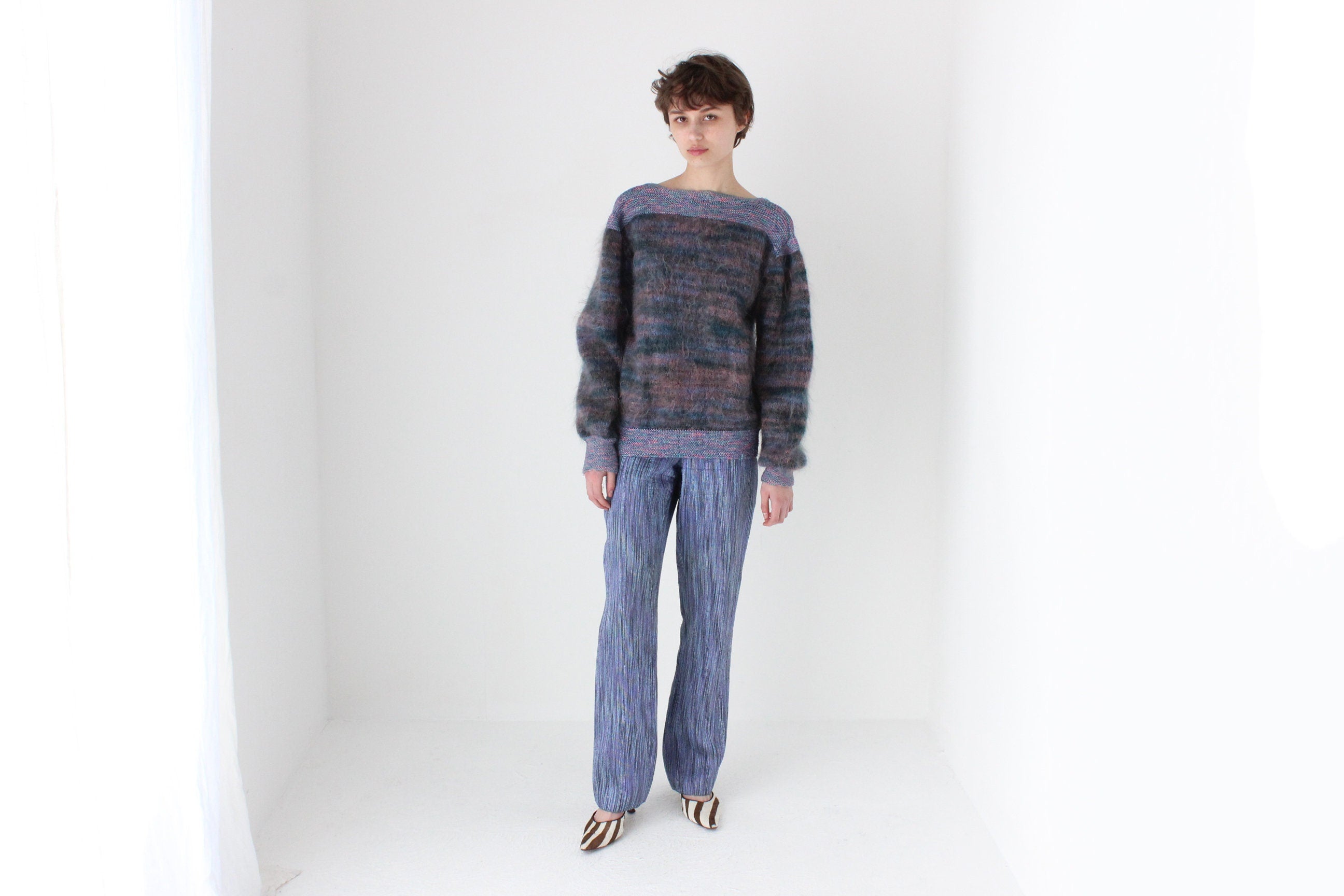 80s Reversible Mohair & Wool Cardigan or Backless Sweater