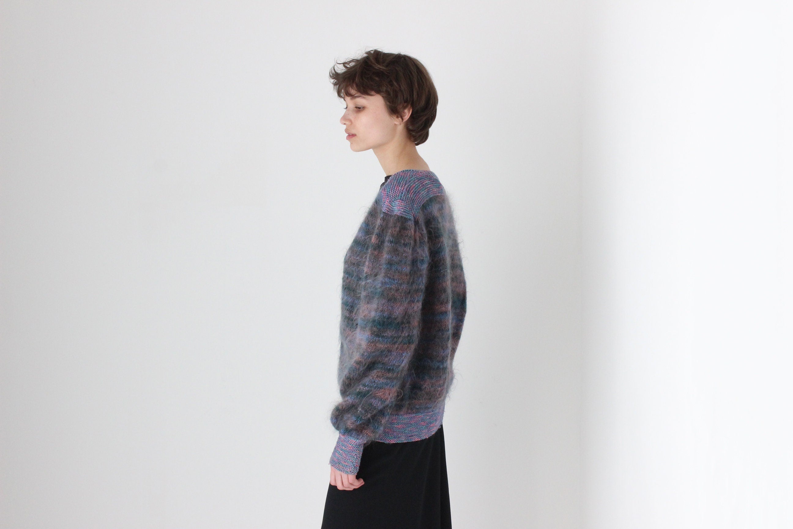 80s Reversible Mohair & Wool Cardigan or Backless Sweater