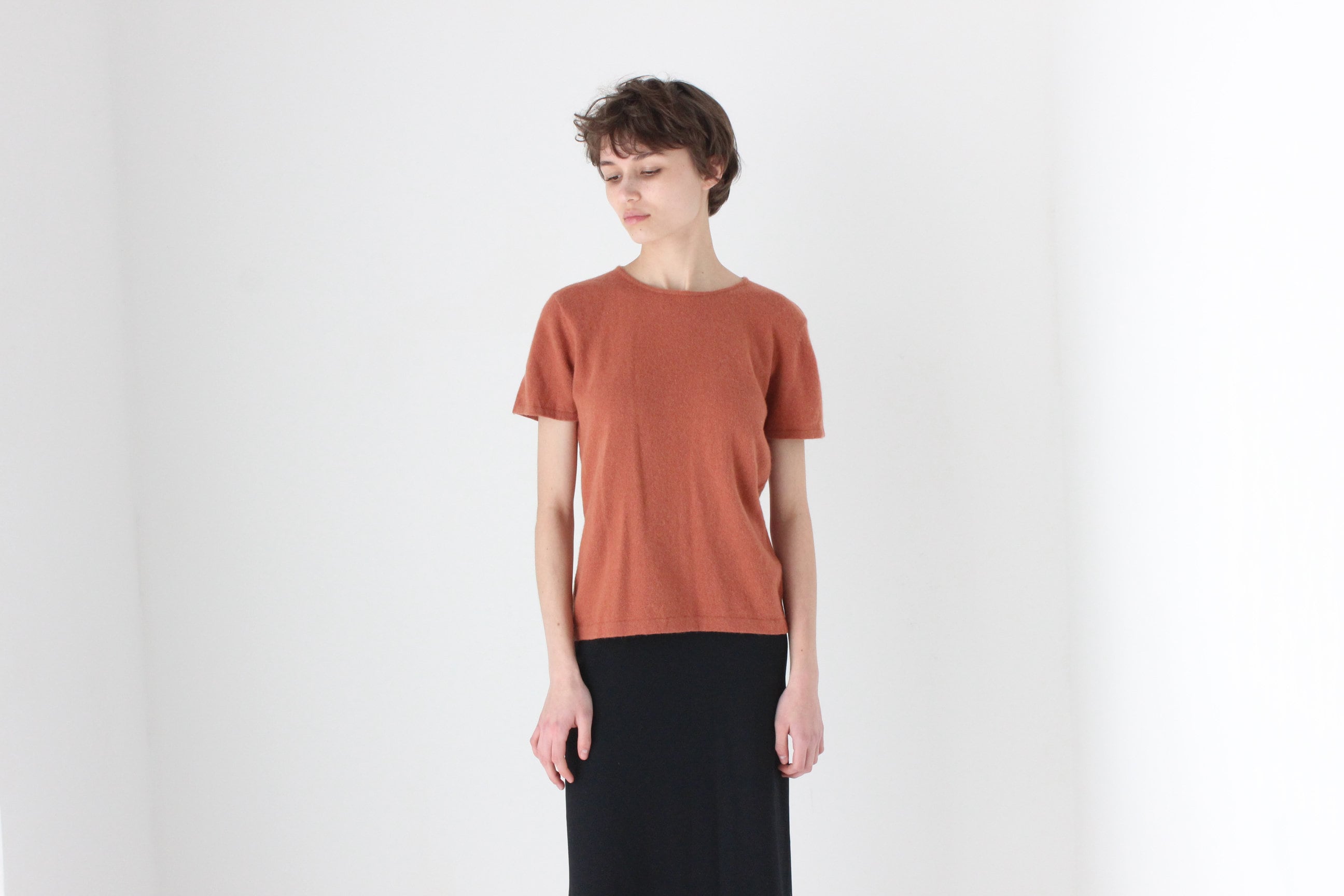 80s Designer Angora Wool Sweater Tee