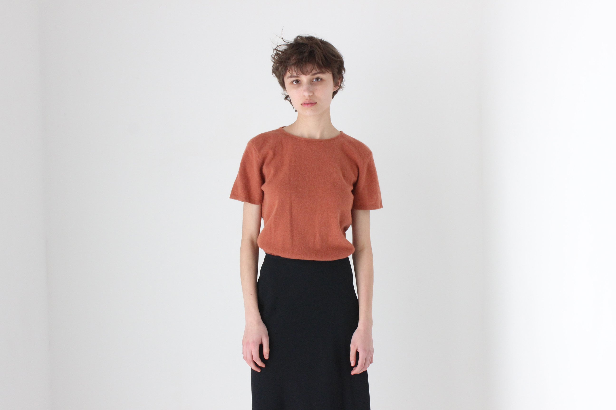 80s Designer Angora Wool Sweater Tee