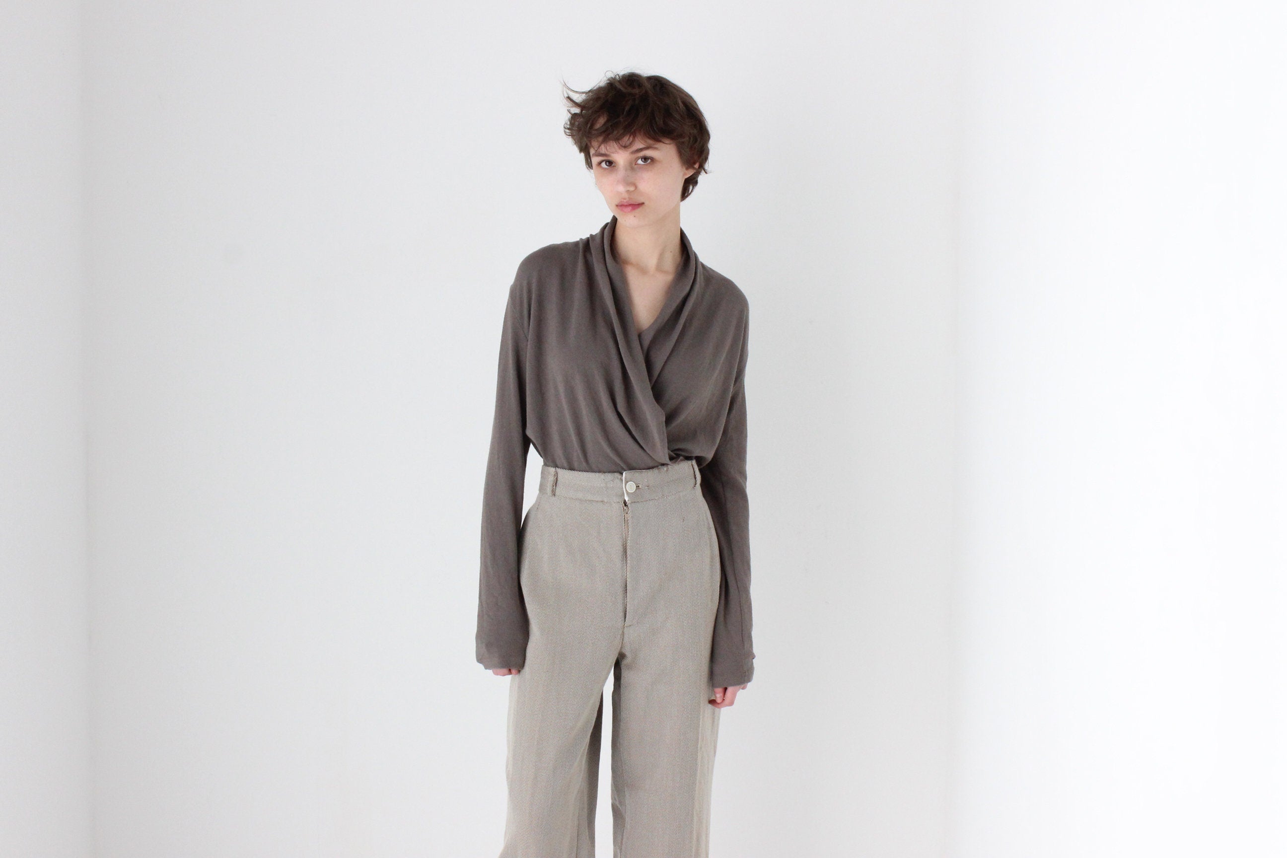 2000s Plunge / Wrap Knit Top