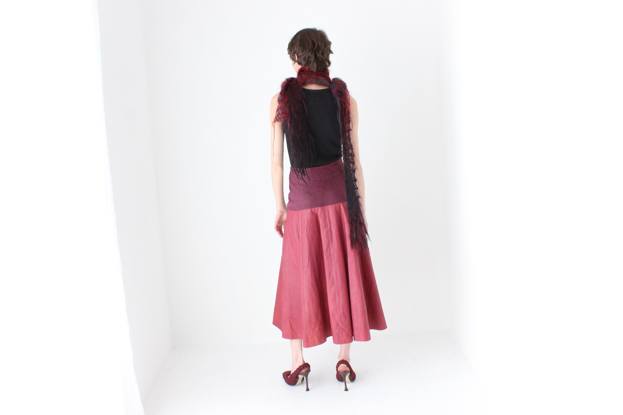 80s Mohair Hand Knit Kate Bush Scarf Duo