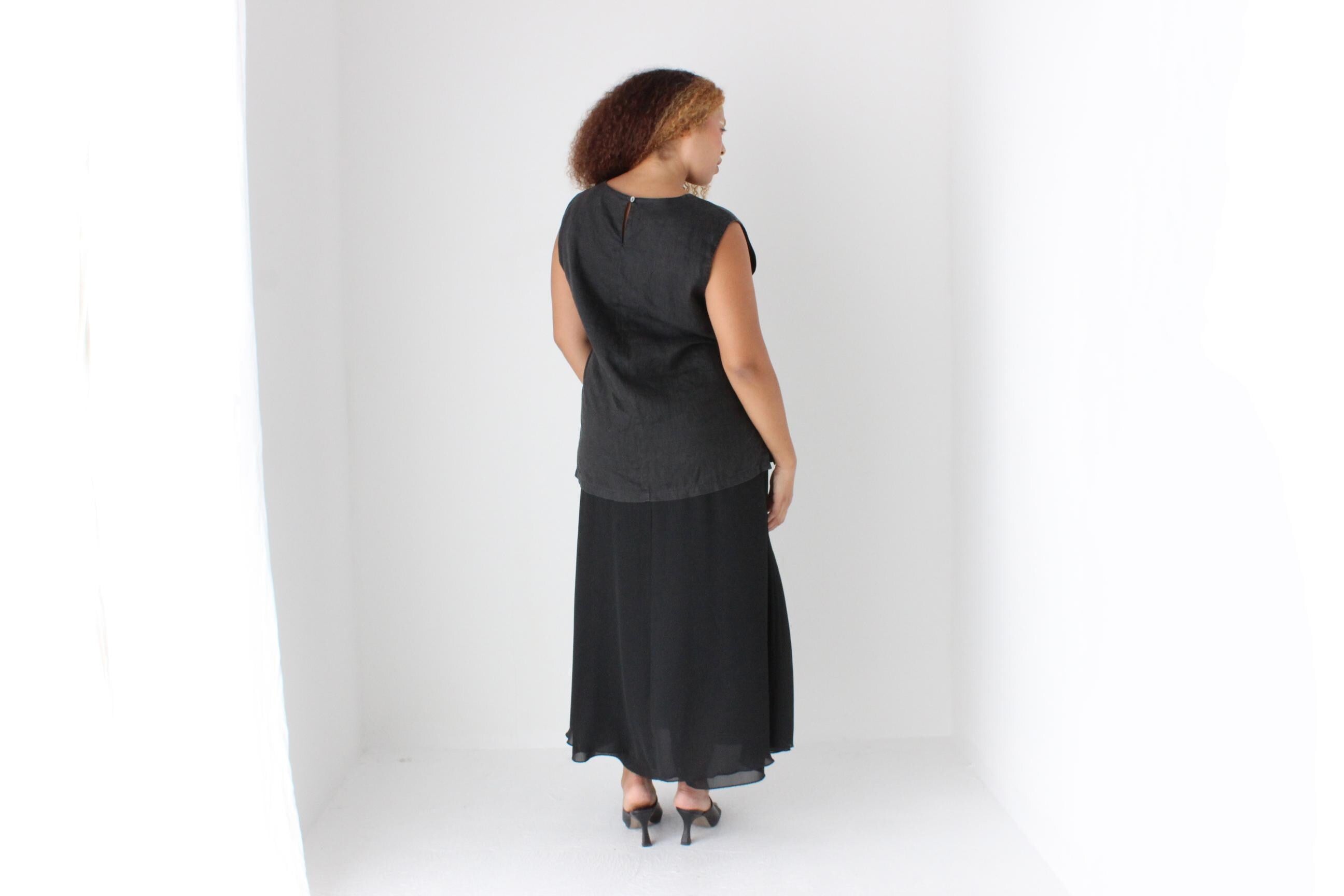 90s Pure Linen Soft, Relaxed Tank Top
